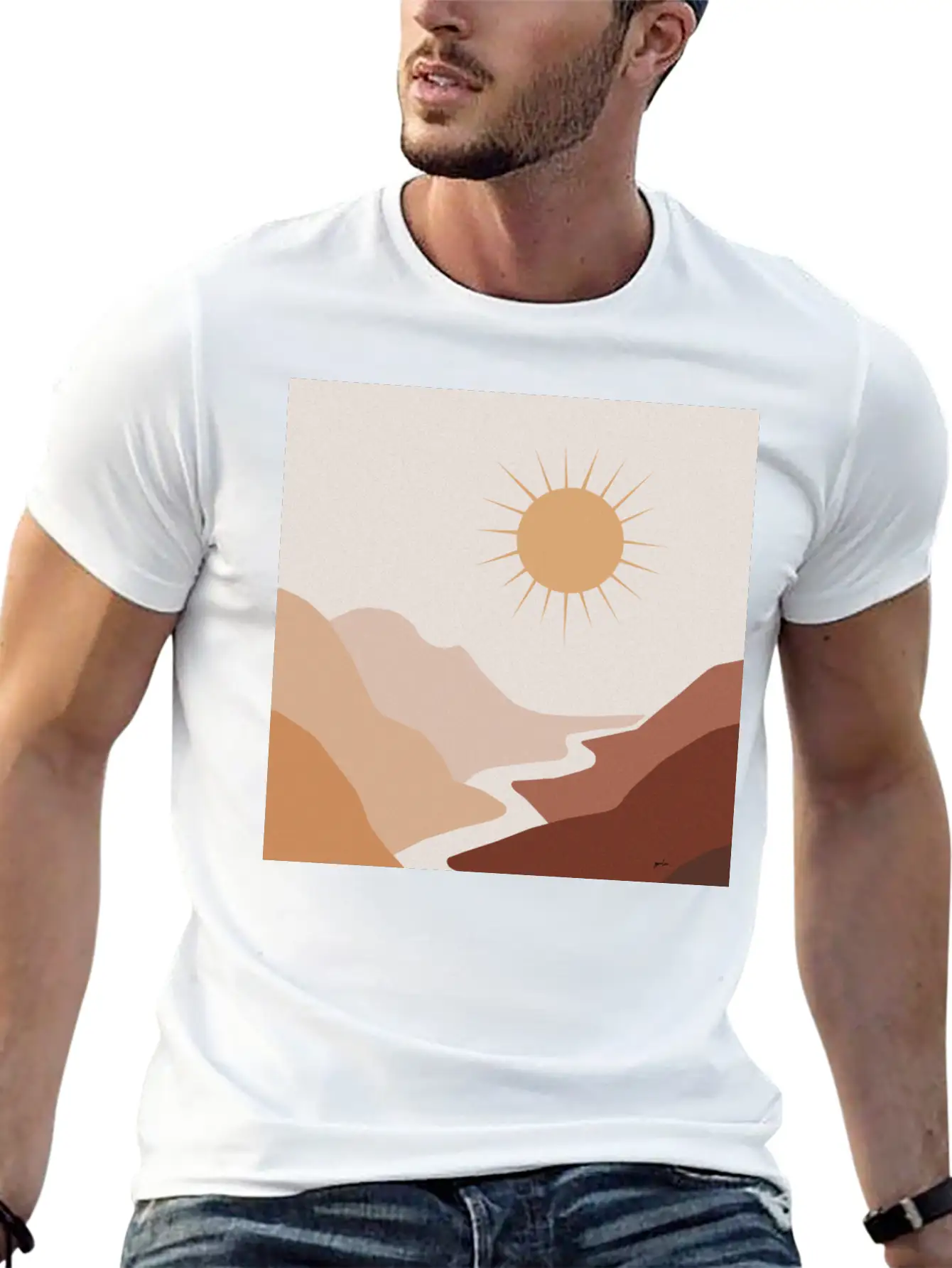 Sun Moon Boho Art 1 Unisex Short Sleeve Soft Cotton T-Shirt – Casual Everyday Wear