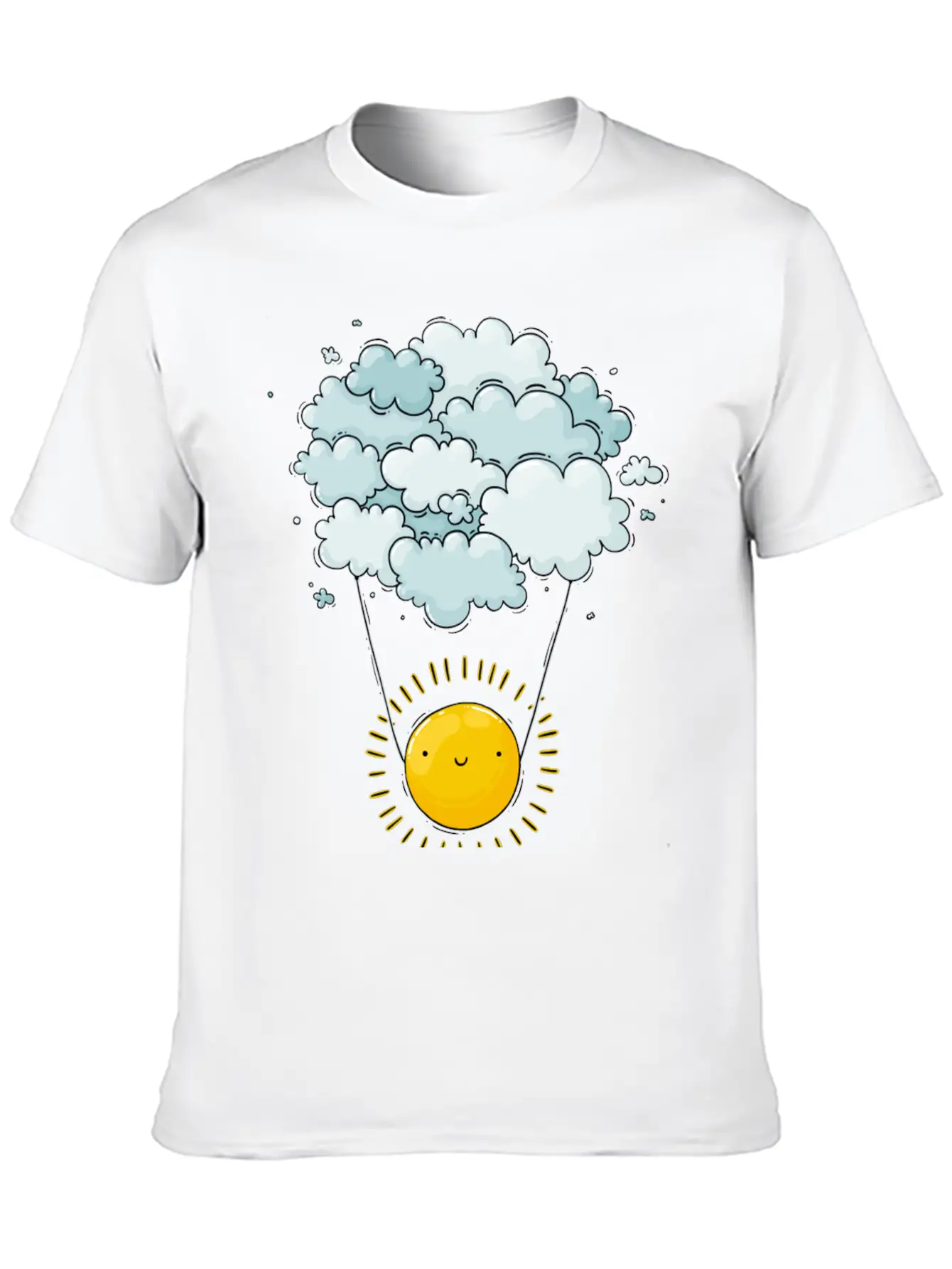 Sun On Clouds Comfortable Minimalist Graphic Tee – Summer Style Essential