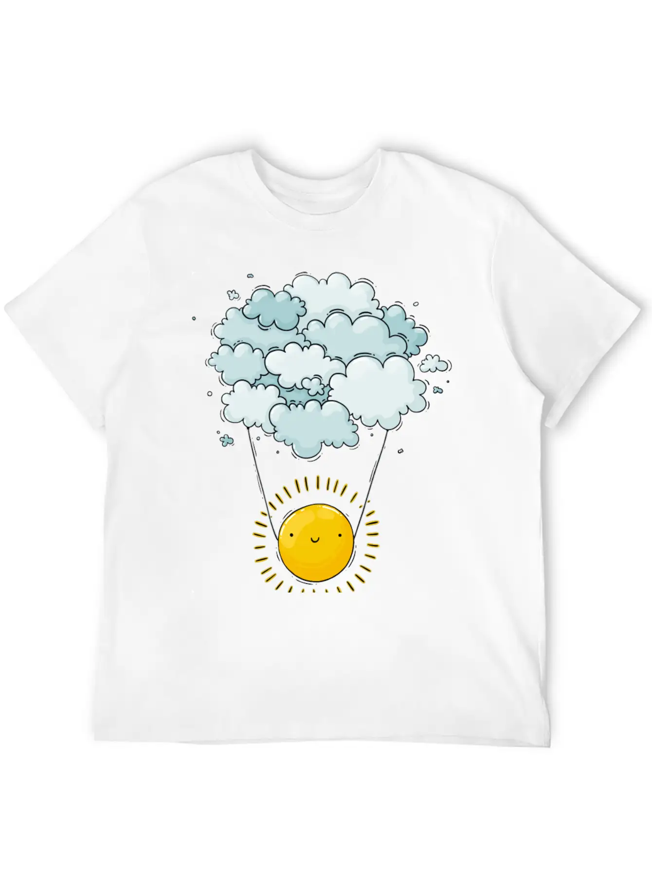 Sun On Clouds Comfortable Minimalist Graphic Tee – Summer Style Essential