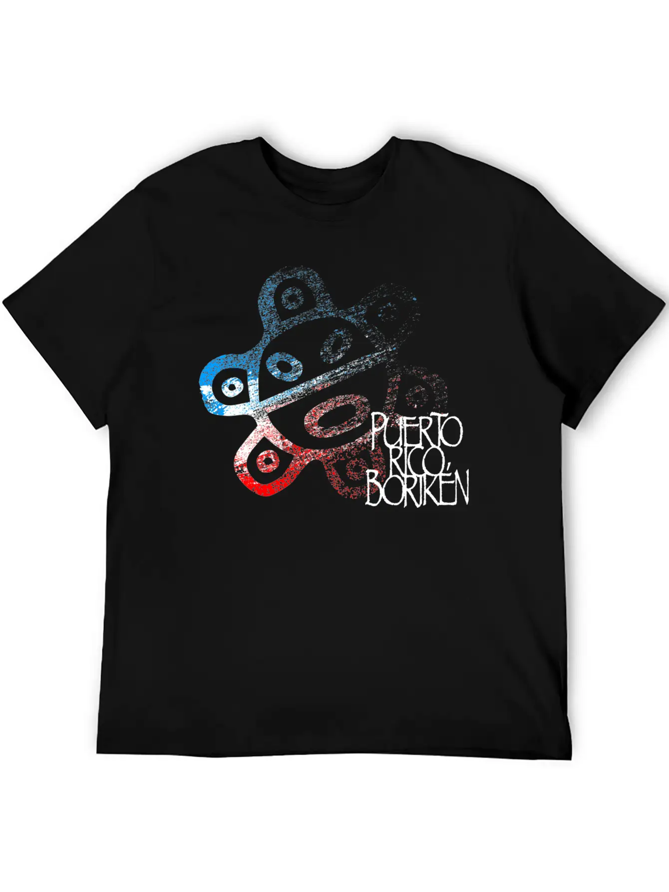 Sun Taino Puerto Rico Flag Colors Grunge Style Essential Unisex Summer Tee – Soft Cotton Casual Fit