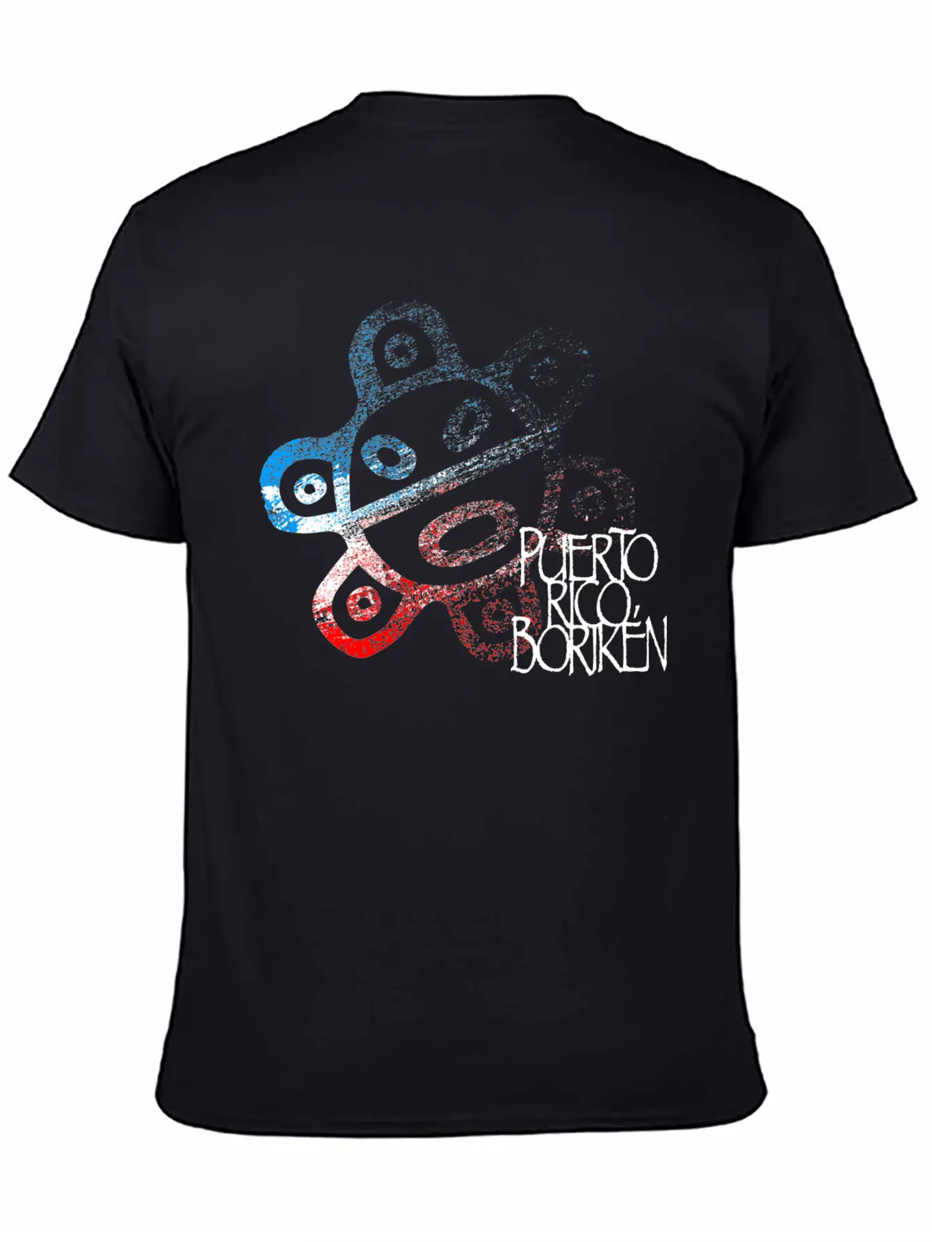 Sun Taino Puerto Rico Flag Colors Grunge Style Essential Unisex Summer Tee – Soft Cotton Casual Fit