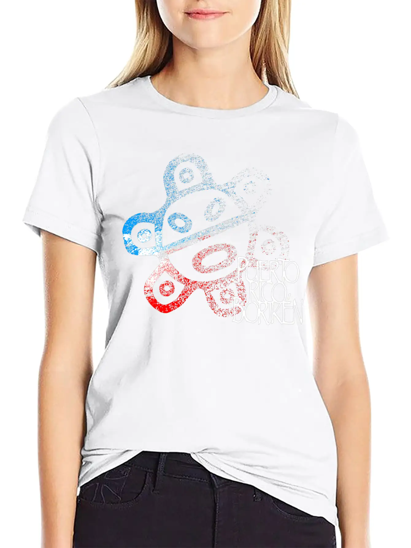 Sun Taino Puerto Rico Flag Colors Grunge Style Essential Unisex Summer Tee – Soft Cotton Casual Fit
