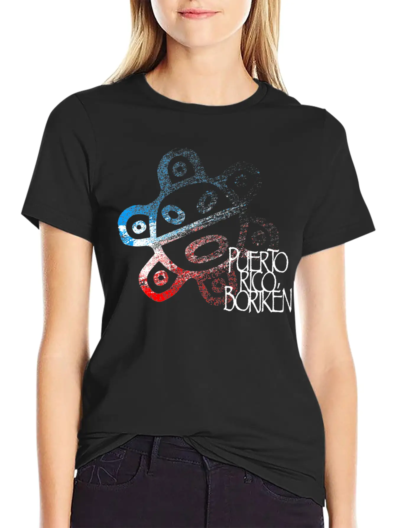 Sun Taino Puerto Rico Flag Colors Grunge Style Essential Unisex Summer Tee – Soft Cotton Casual Fit
