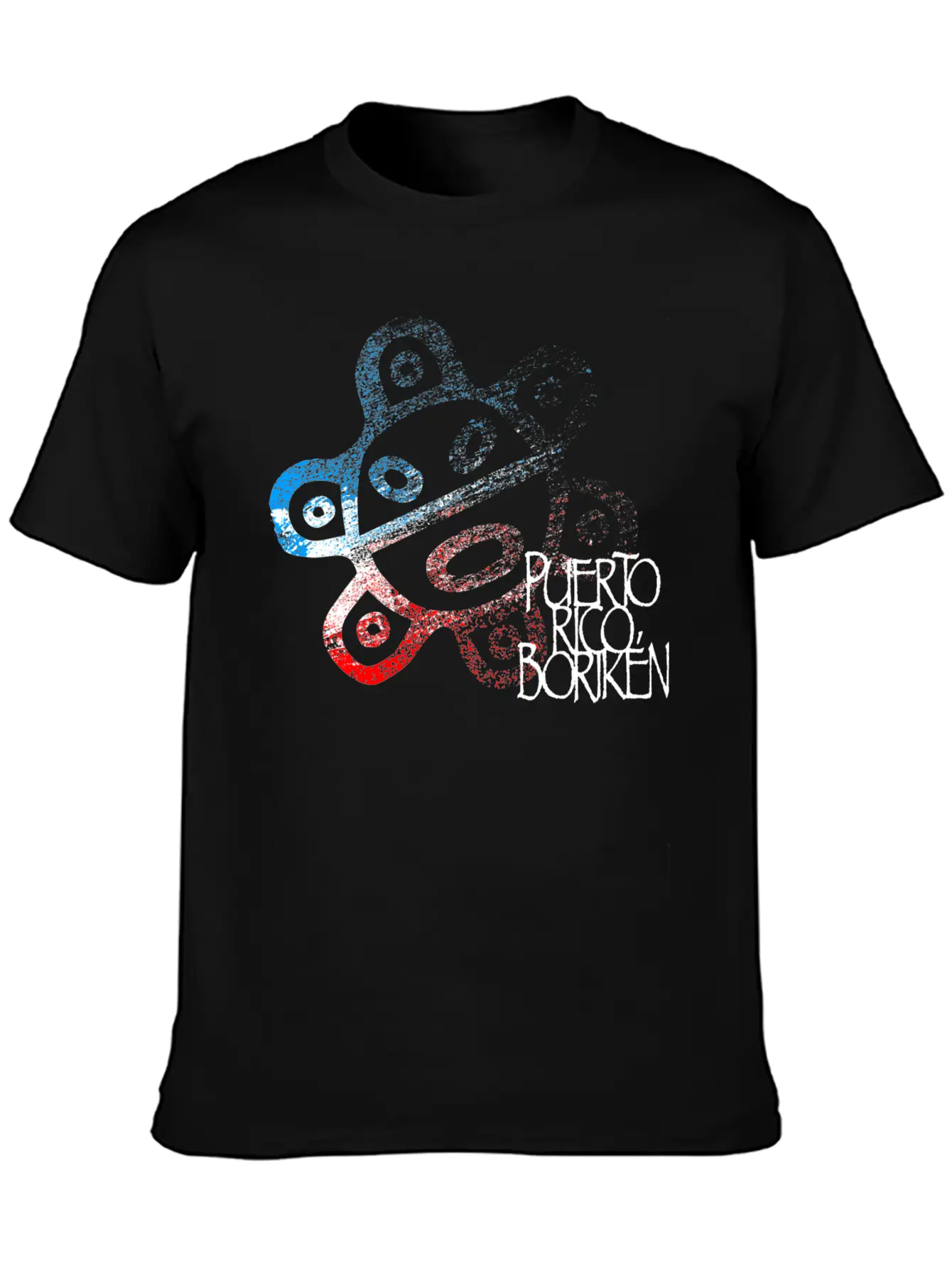 Sun Taino Puerto Rico Flag Colors Grunge Style Essential Unisex Summer Tee – Soft Cotton Casual Fit