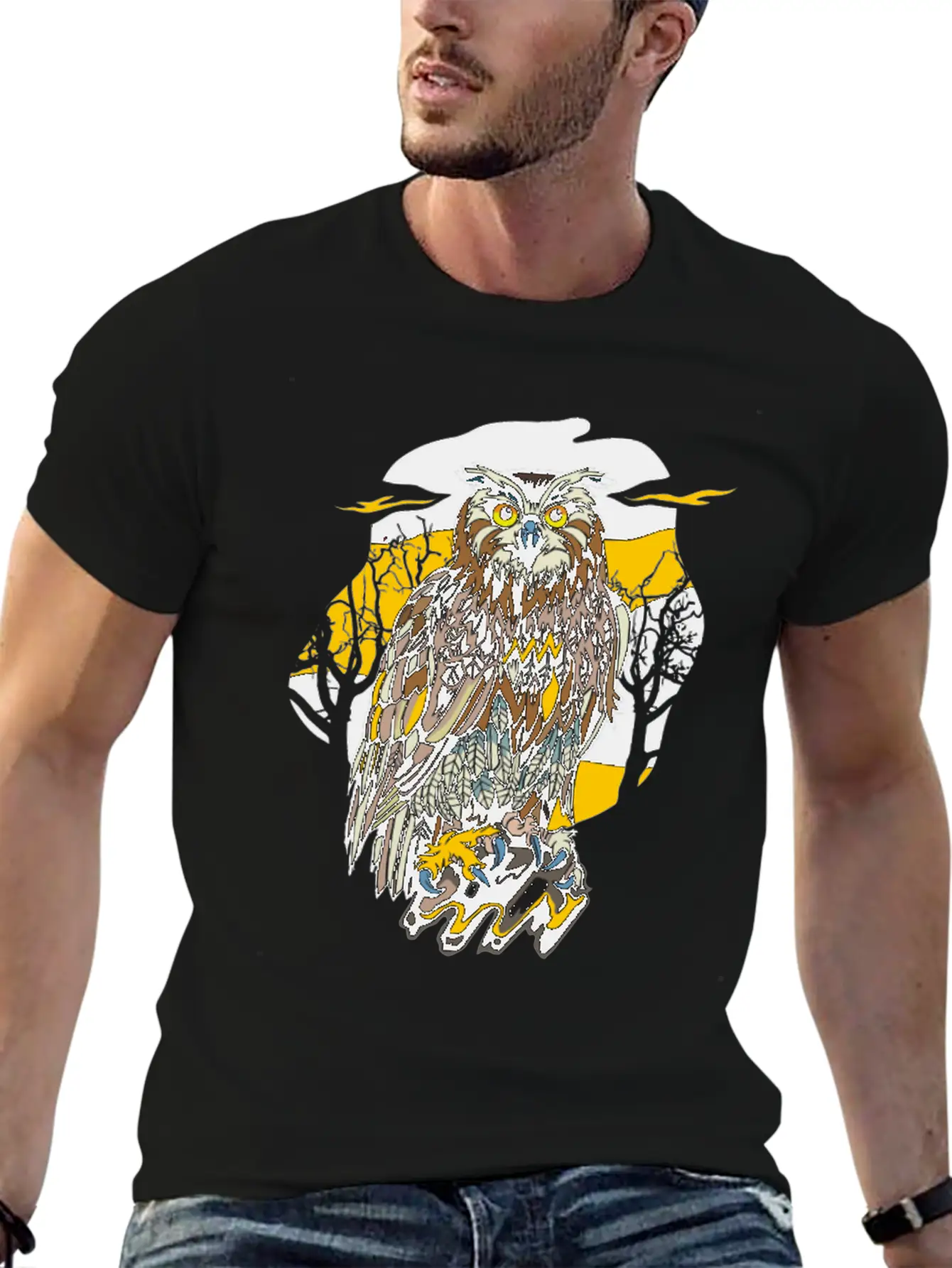Sundown Owl Stylish Everyday T-Shirt – Unisex Basic Cotton Tee