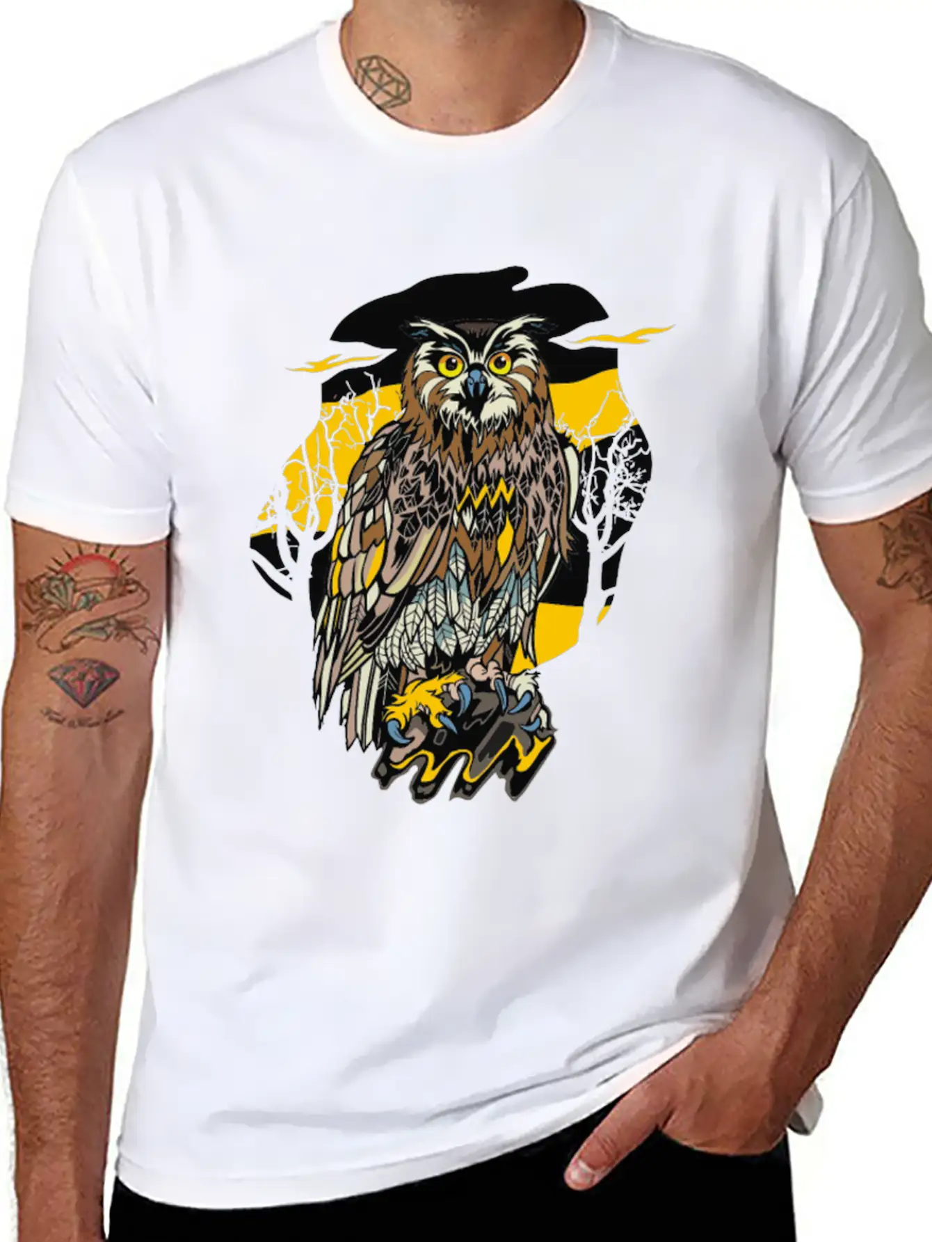Sundown Owl Stylish Everyday T-Shirt – Unisex Basic Cotton Tee
