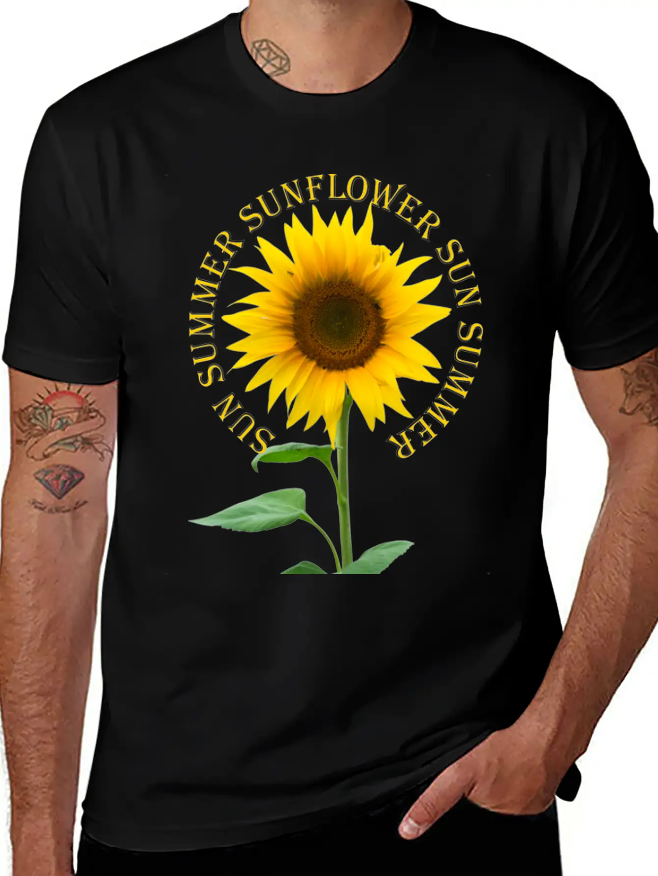 Sunflower Basic Graphic T-Shirt – Daily Comfort In Soft Cotton