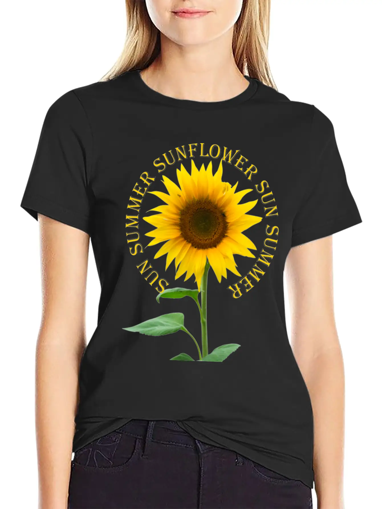 Sunflower Basic Graphic T-Shirt – Daily Comfort In Soft Cotton