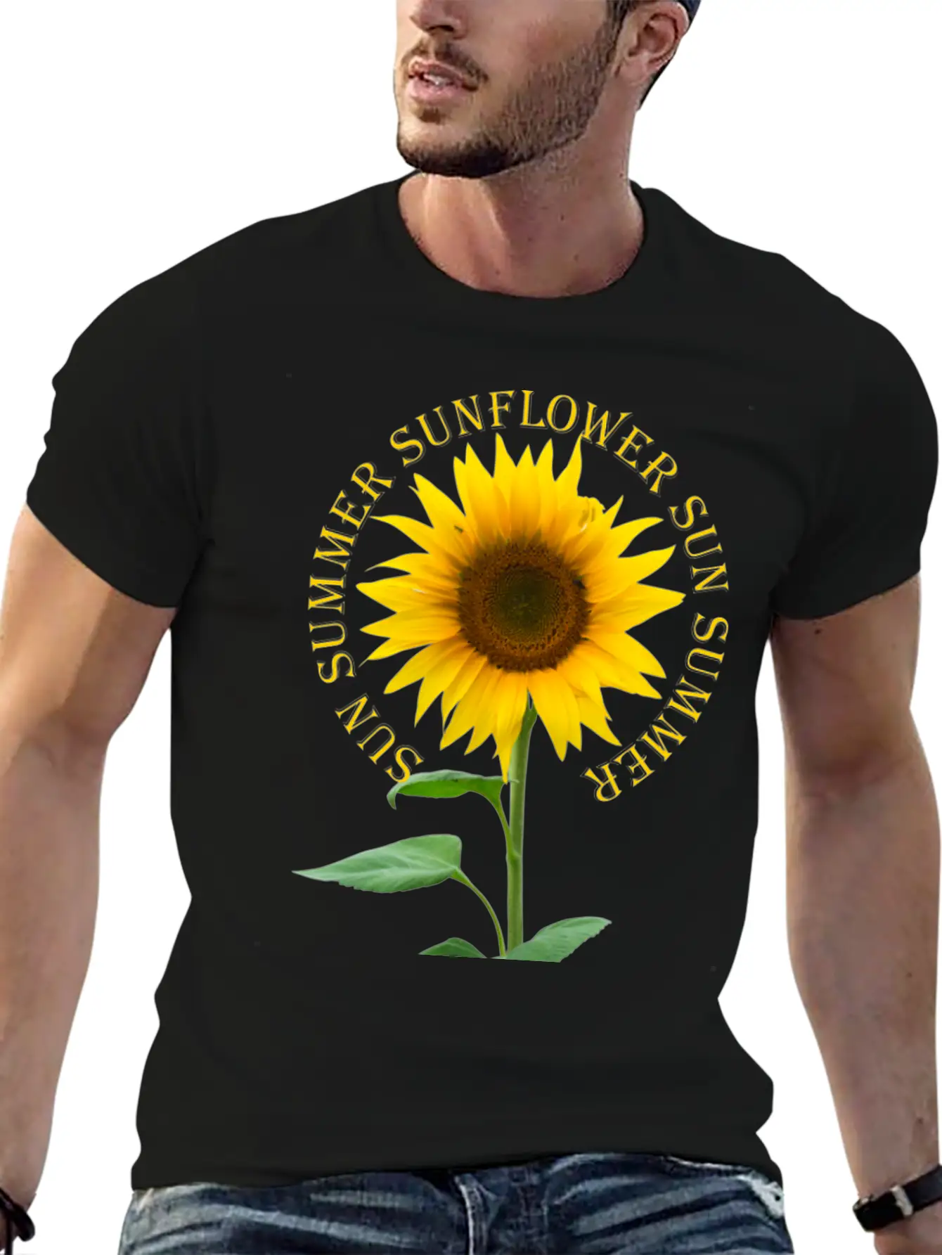 Sunflower Basic Graphic T-Shirt – Daily Comfort In Soft Cotton