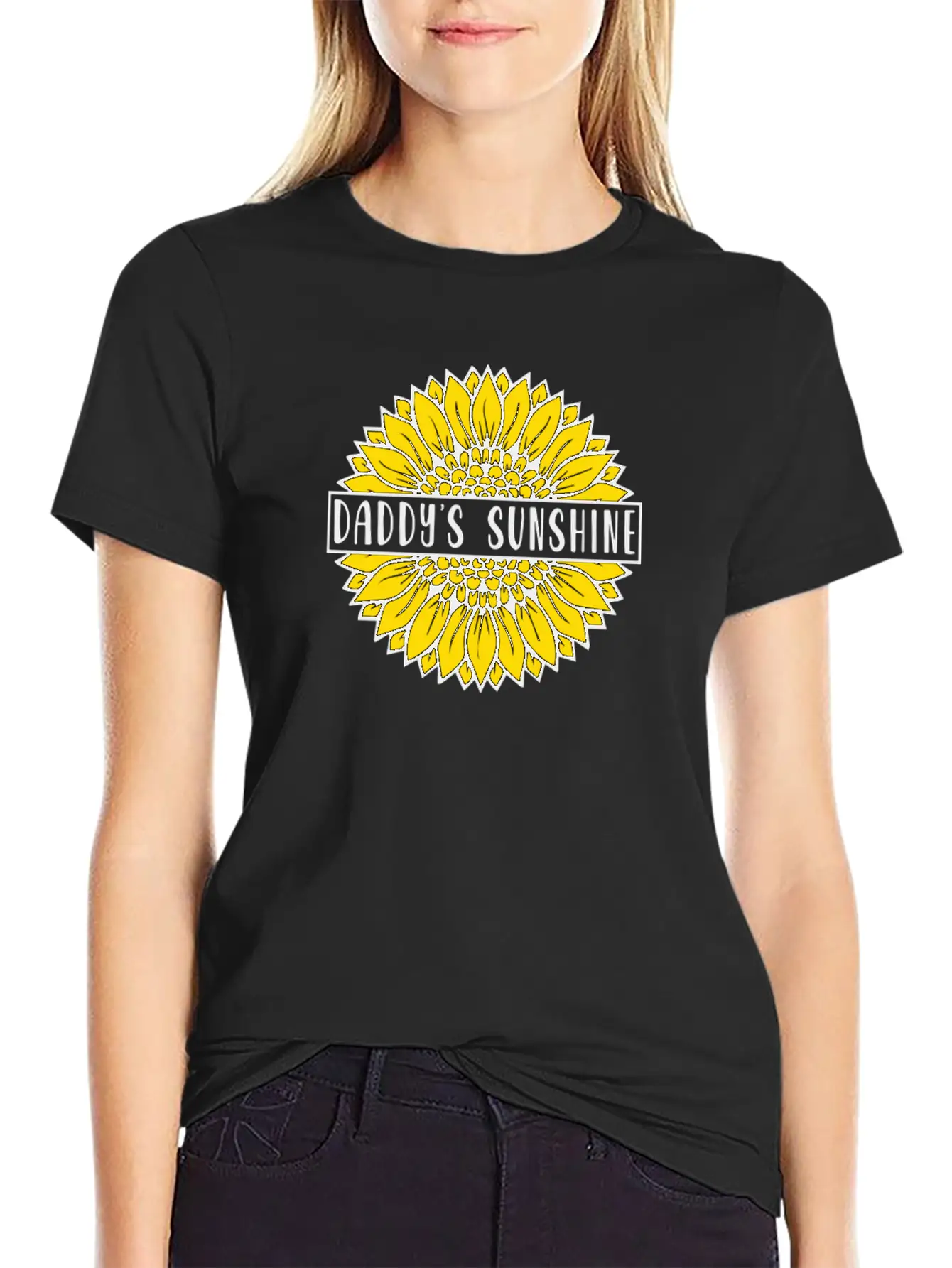 Sunflower Daddys Sunshine Unisex Short Sleeve Soft Cotton T-Shirt – Casual Everyday Wear