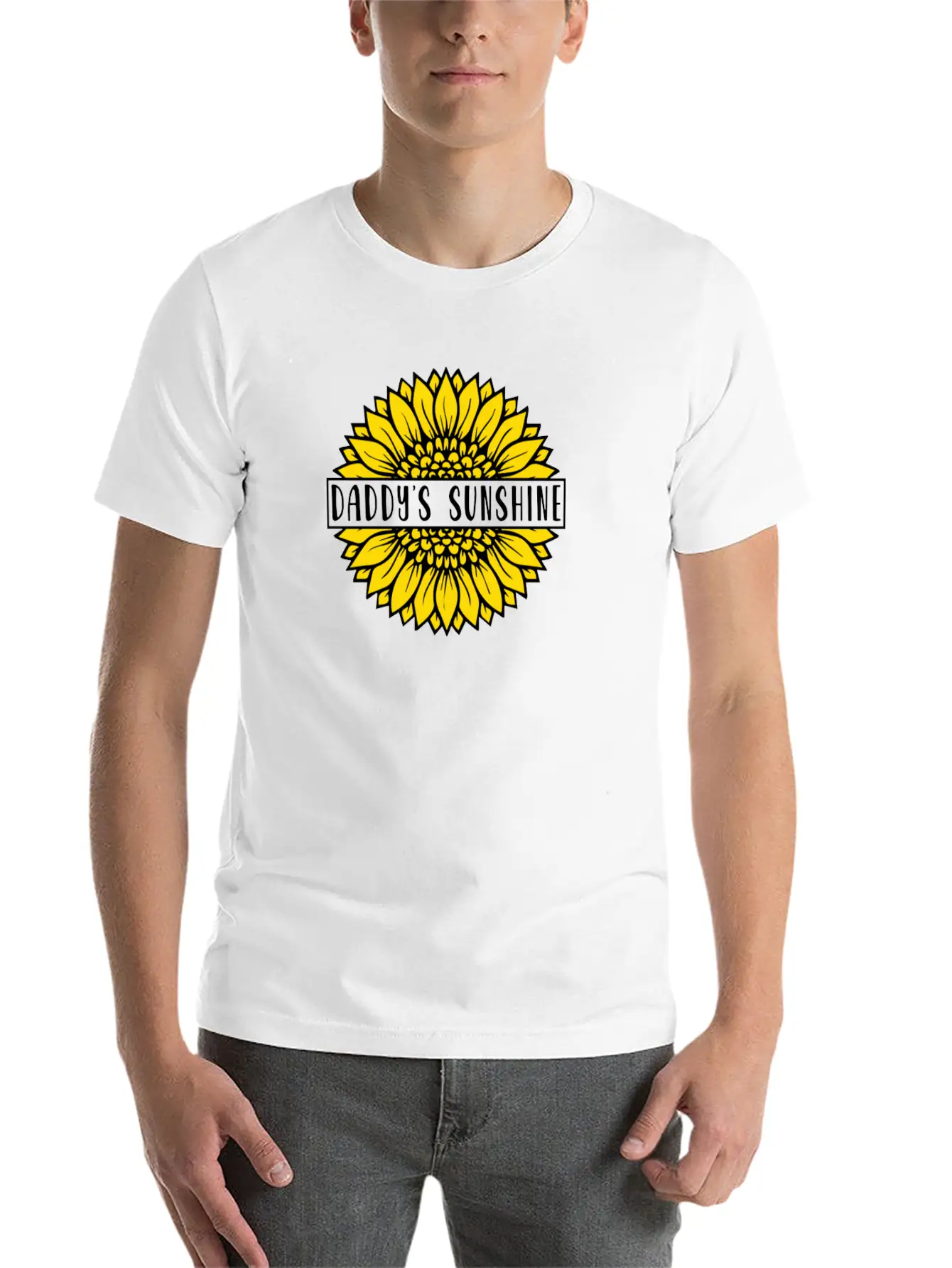 Sunflower Daddys Sunshine Unisex Short Sleeve Soft Cotton T-Shirt – Casual Everyday Wear