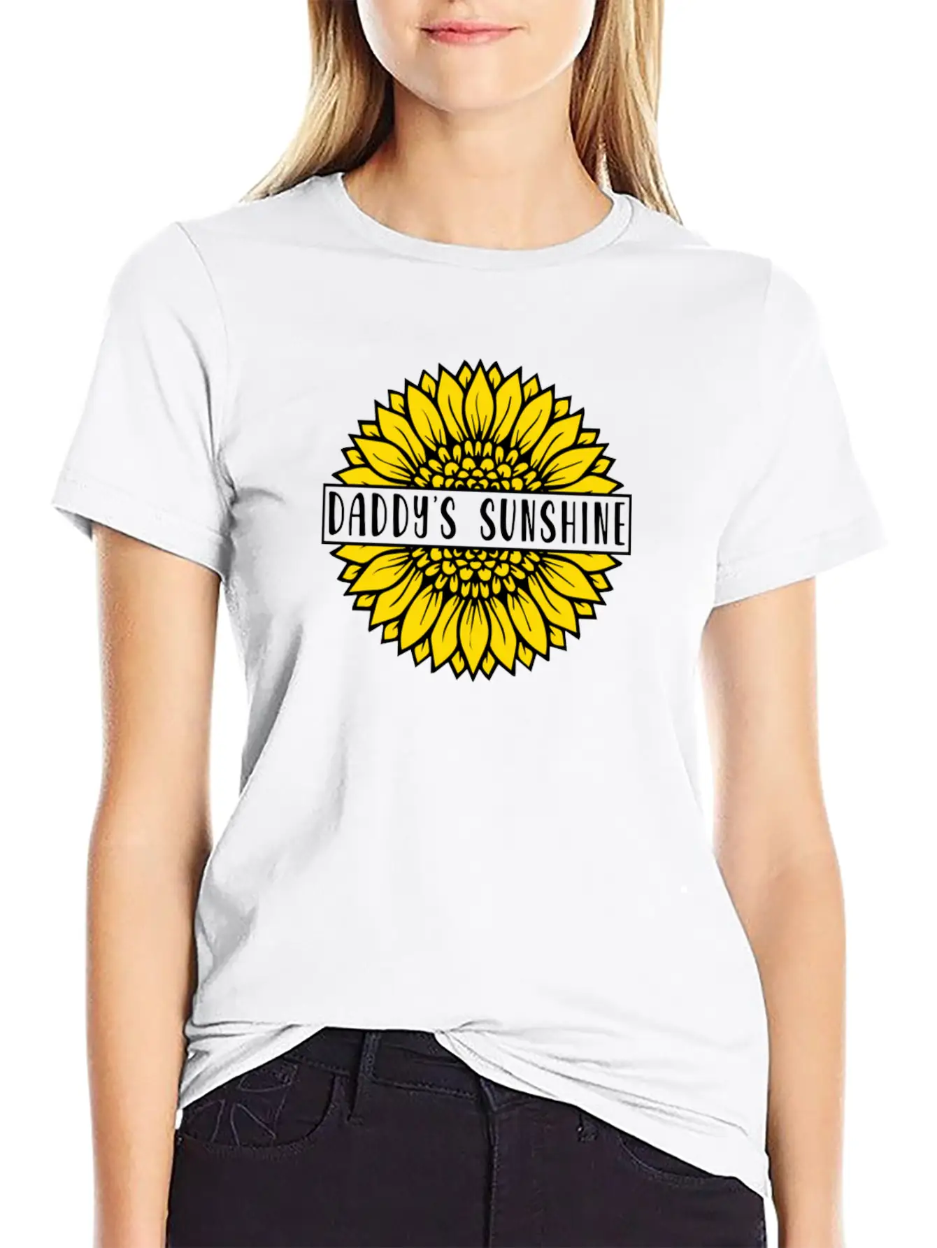 Sunflower Daddys Sunshine Unisex Short Sleeve Soft Cotton T-Shirt – Casual Everyday Wear