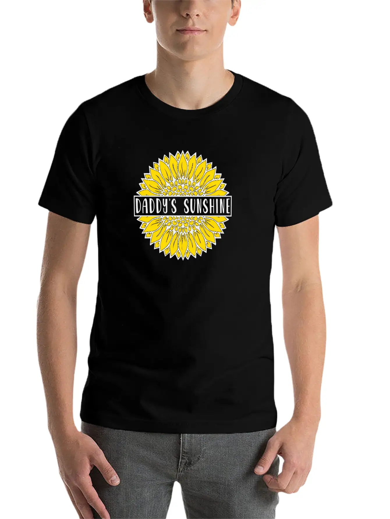 Sunflower Daddys Sunshine Unisex Short Sleeve Soft Cotton T-Shirt – Casual Everyday Wear