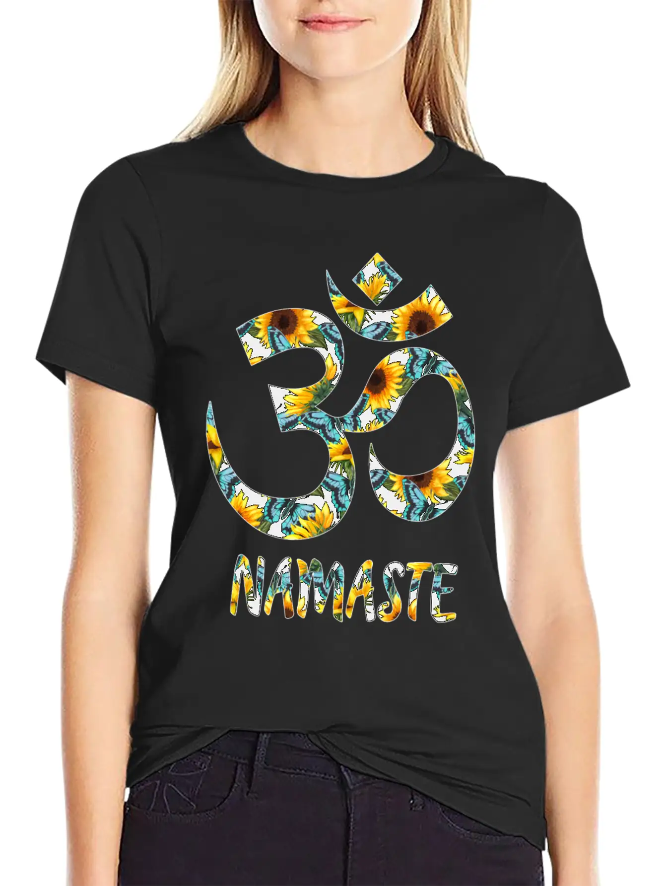 Sunflower Om Essential Unisex Summer Tee – Soft Cotton Casual Fit