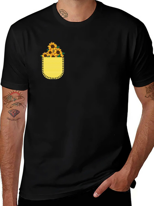 Sunflowers Says Its Always Sunny Unisex Short Sleeve Soft Cotton T-Shirt – Casual Everyday Wear