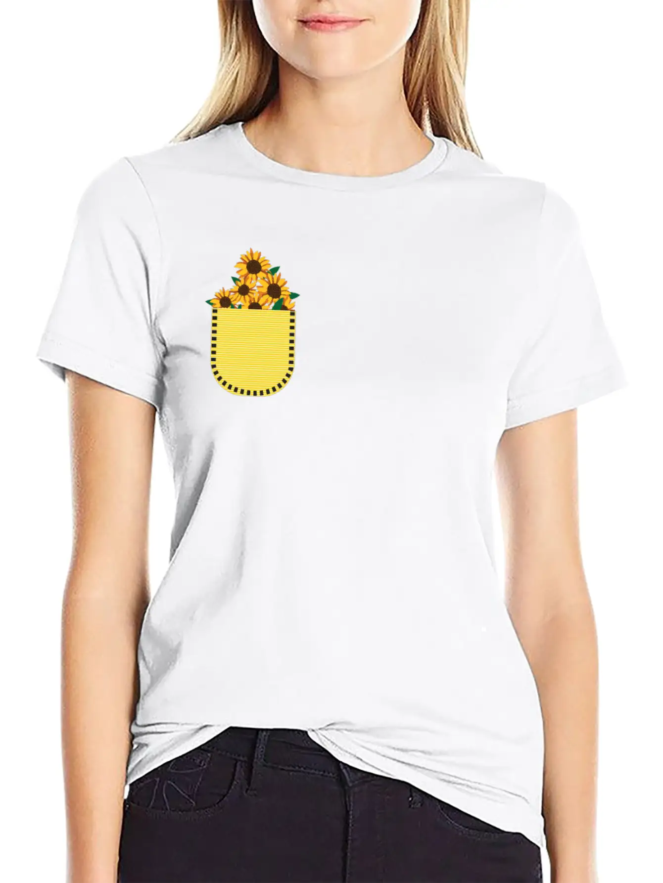 Sunflowers Says Its Always Sunny Unisex Short Sleeve Soft Cotton T-Shirt – Casual Everyday Wear