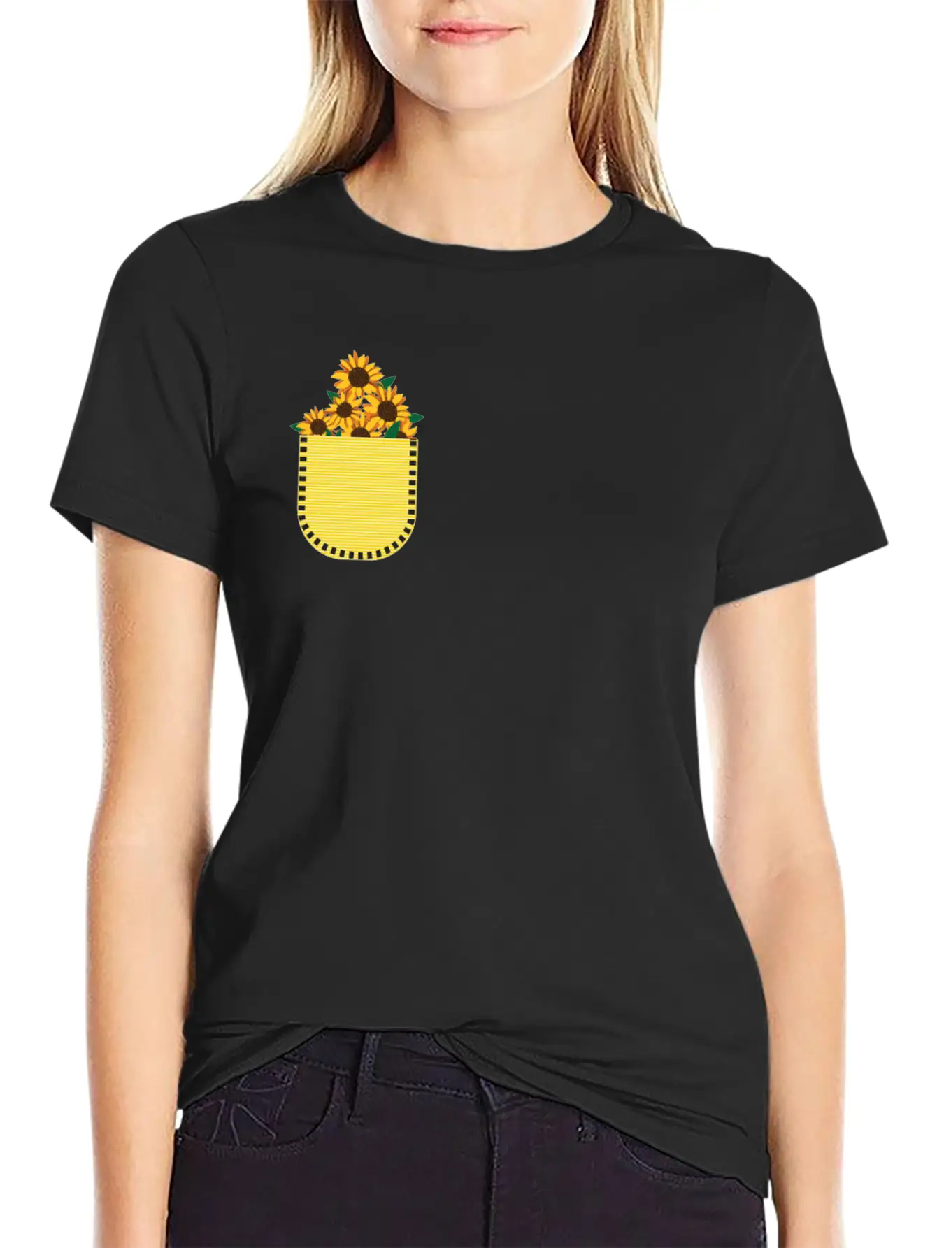 Sunflowers Says Its Always Sunny Unisex Short Sleeve Soft Cotton T-Shirt – Casual Everyday Wear