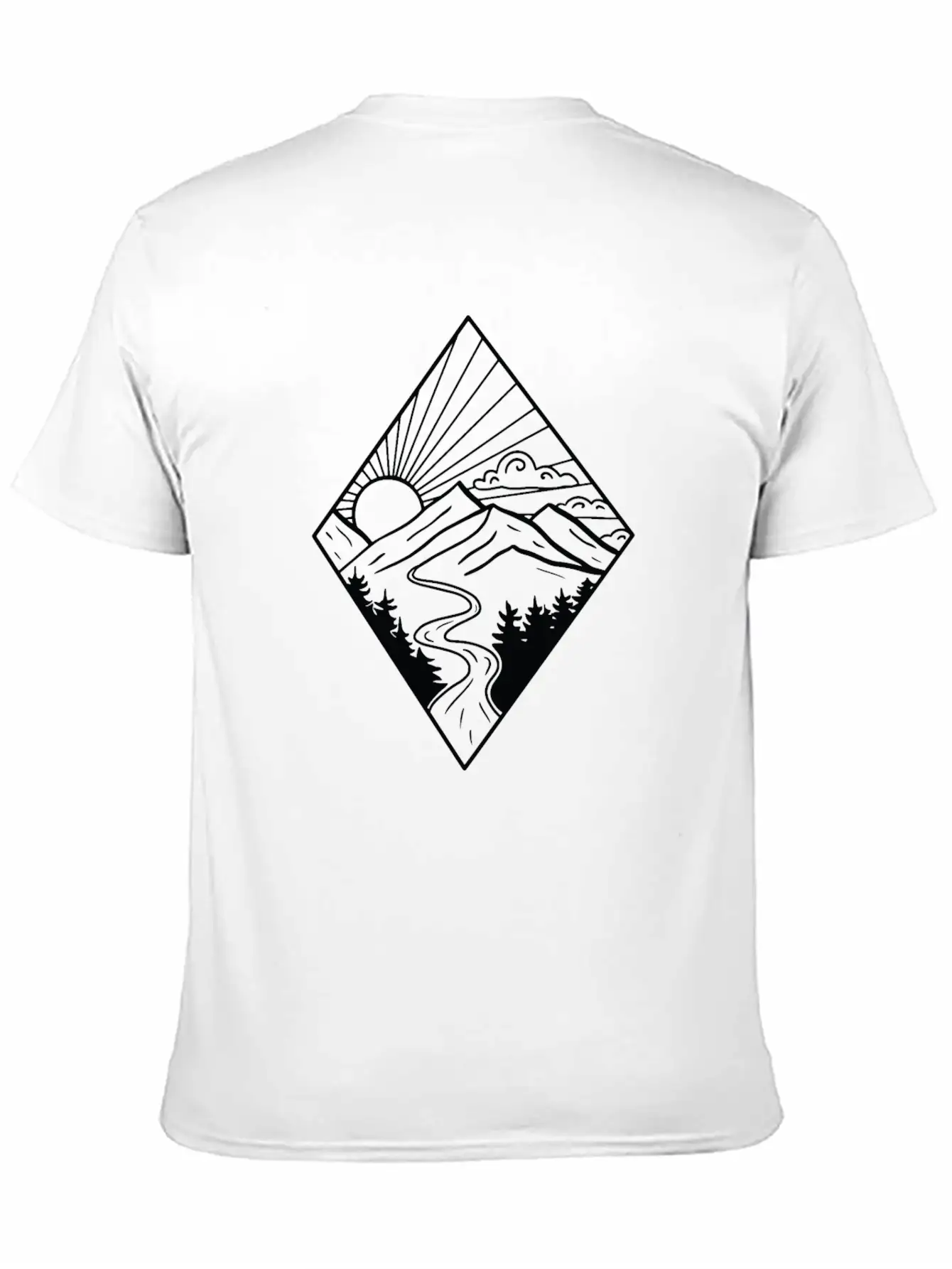 Sunrise Diamond Mountain And River Stylish Everyday T-Shirt – Unisex Basic Cotton Tee
