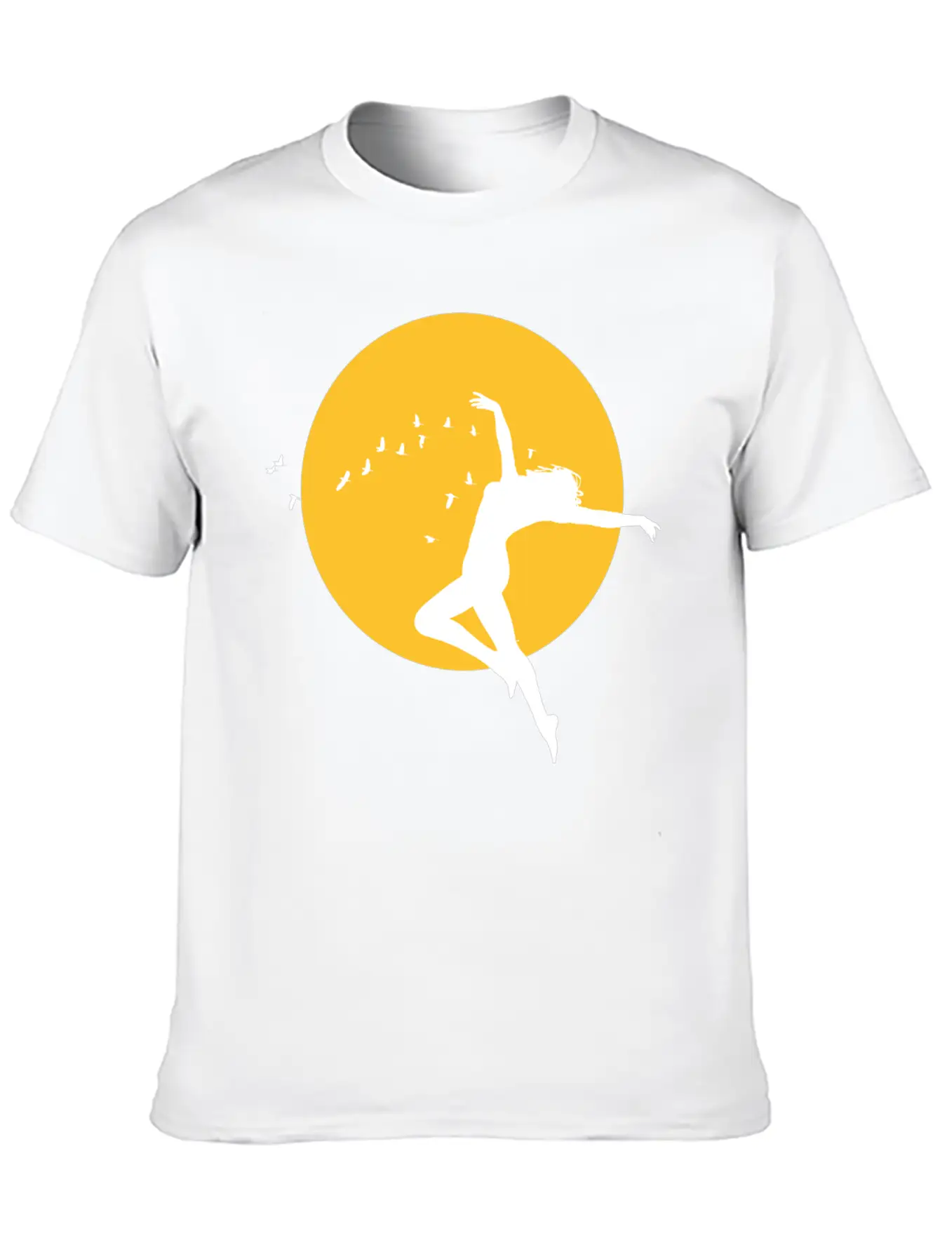 Sunset Freedom Dance Silhouette Design Stylish Everyday T-Shirt – Unisex Basic Cotton Tee