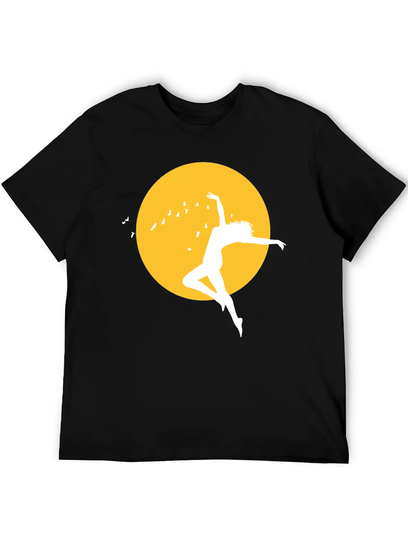Sunset Freedom Dance Silhouette Design Stylish Everyday T-Shirt – Unisex Basic Cotton Tee