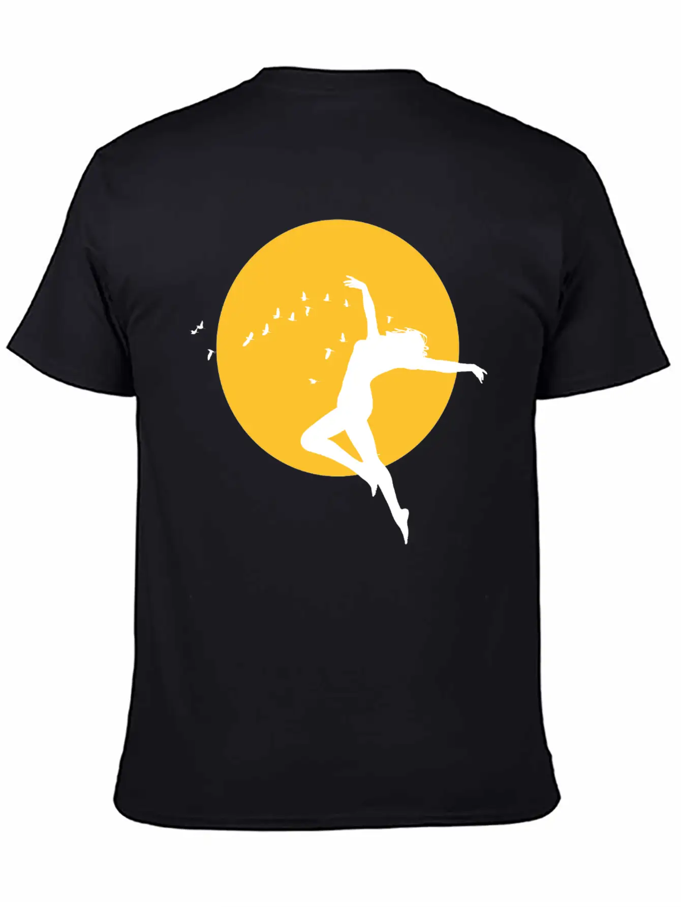Sunset Freedom Dance Silhouette Design Stylish Everyday T-Shirt – Unisex Basic Cotton Tee