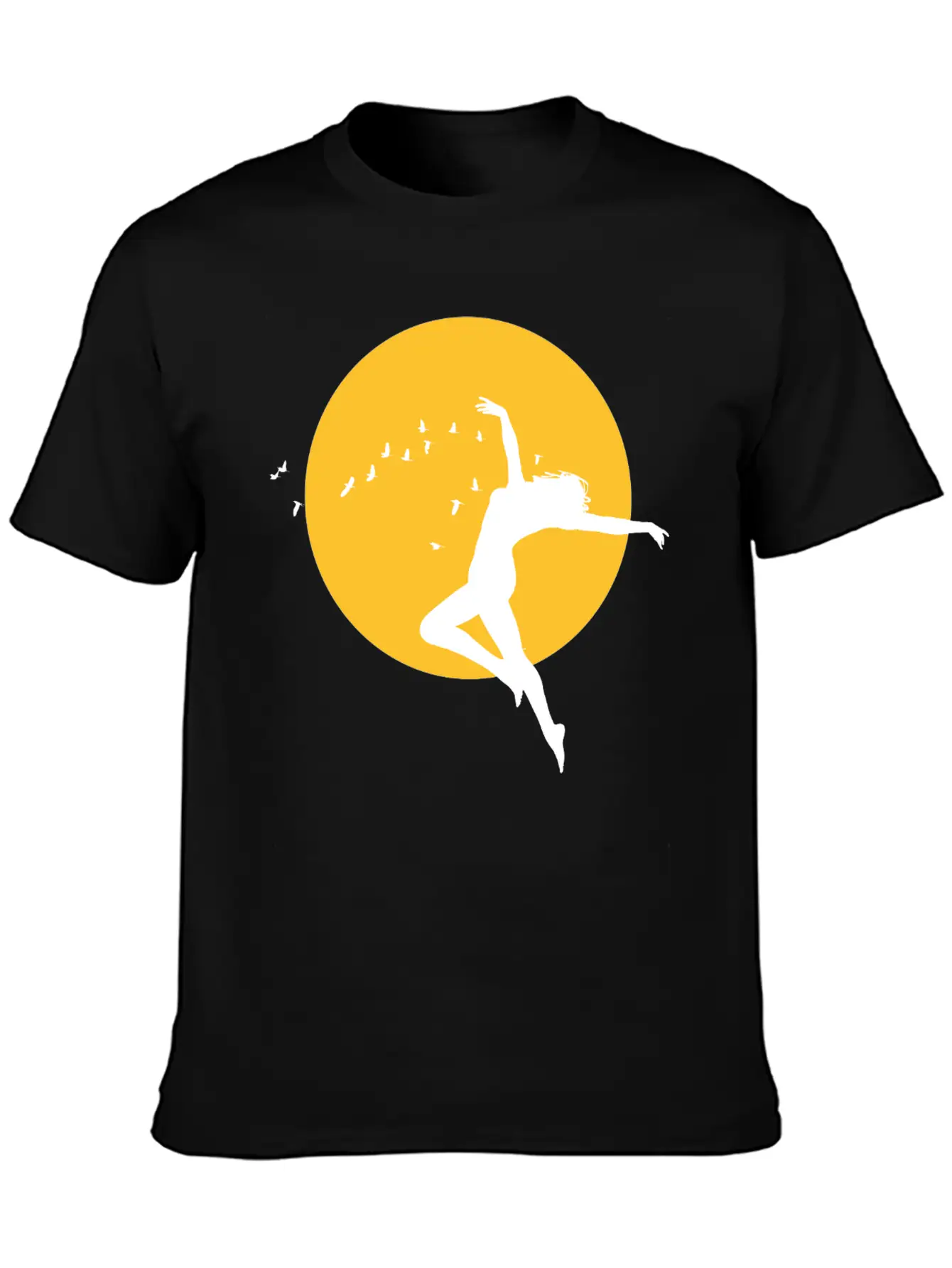 Sunset Freedom Dance Silhouette Design Stylish Everyday T-Shirt – Unisex Basic Cotton Tee