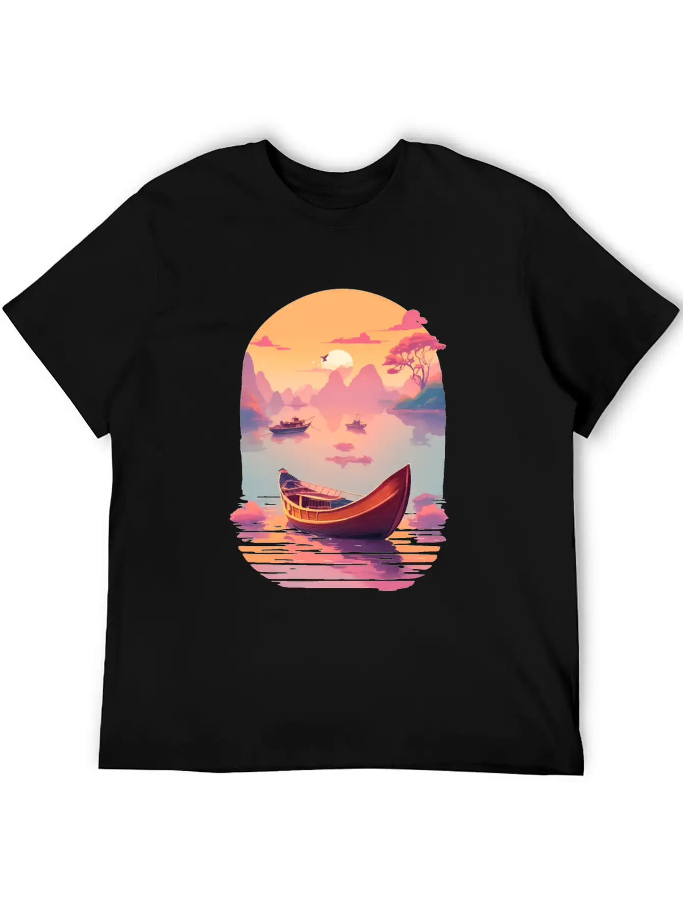 Sunset Serenade, Ninh Binh Comfortable Minimalist Graphic Tee – Summer Style Essential