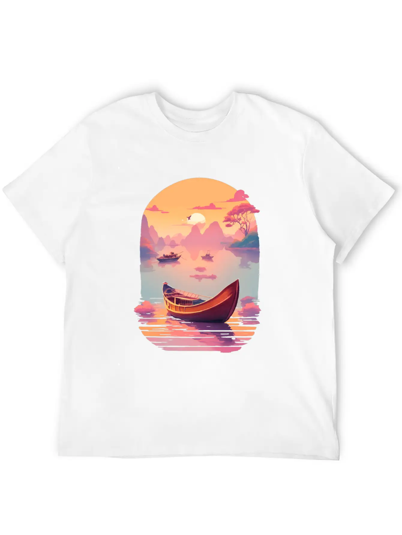 Sunset Serenade, Ninh Binh Comfortable Minimalist Graphic Tee – Summer Style Essential