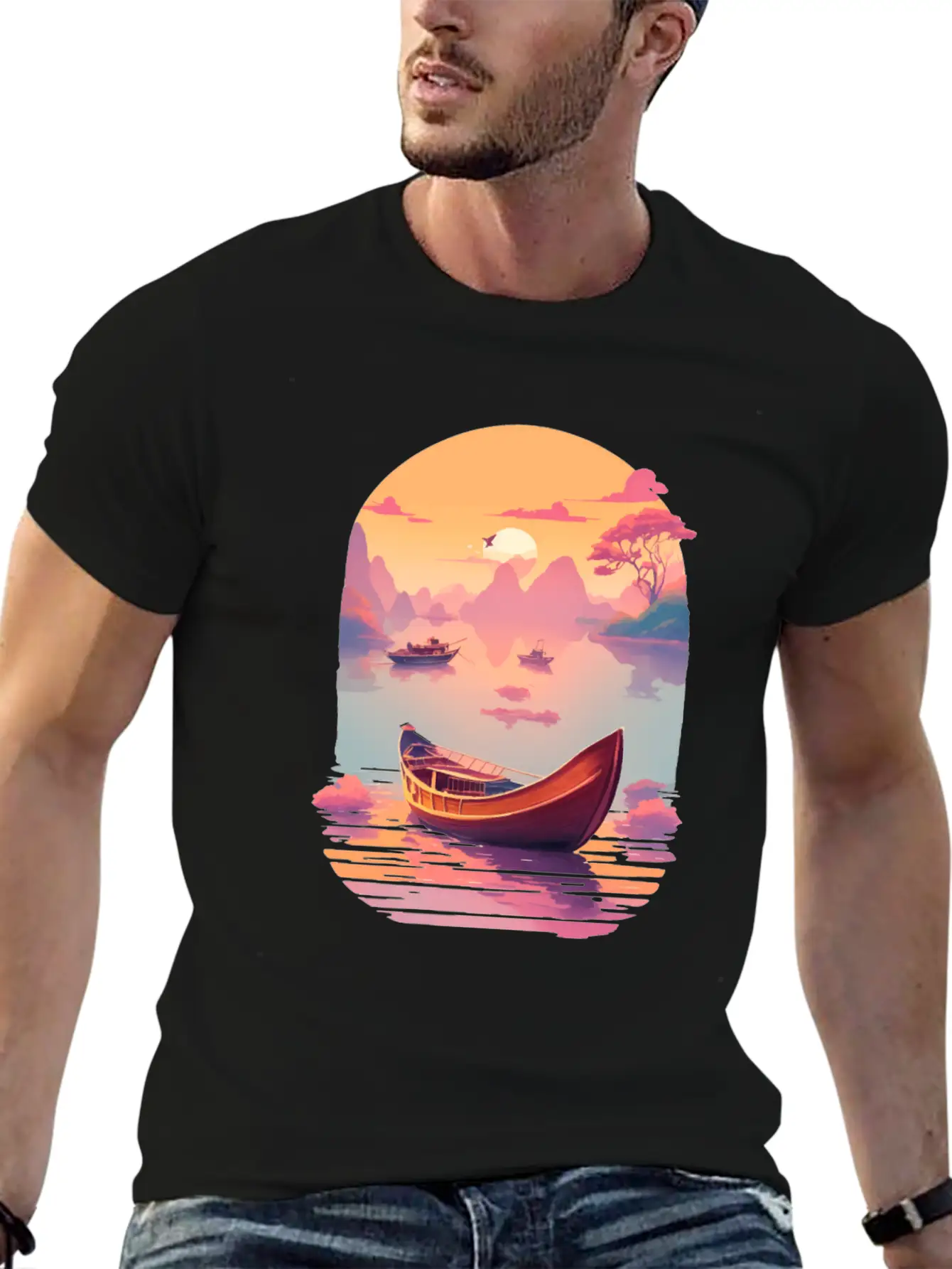 Sunset Serenade, Ninh Binh Comfortable Minimalist Graphic Tee – Summer Style Essential