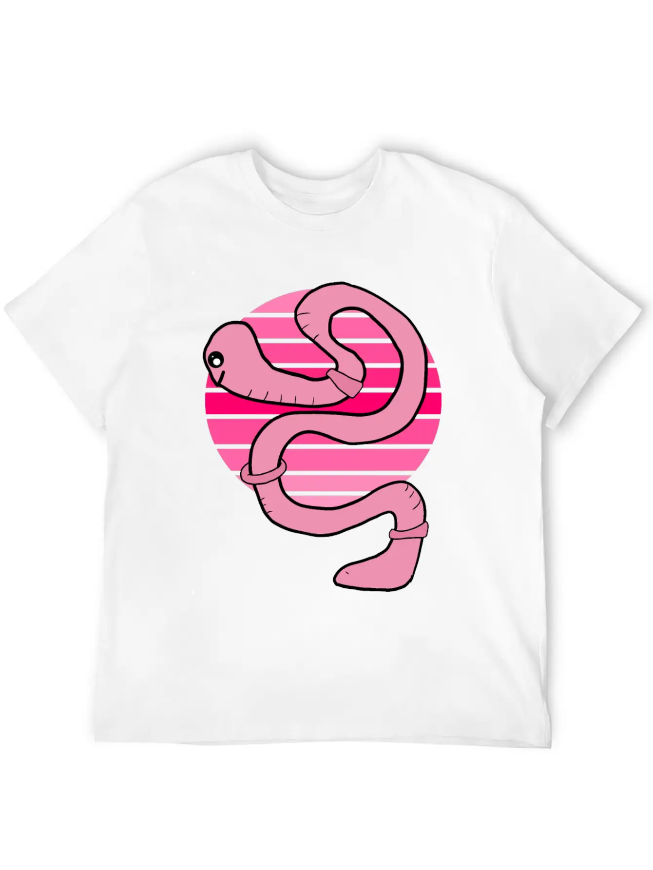 Sunset Worm Comfortable Minimalist Graphic Tee – Summer Style Essential