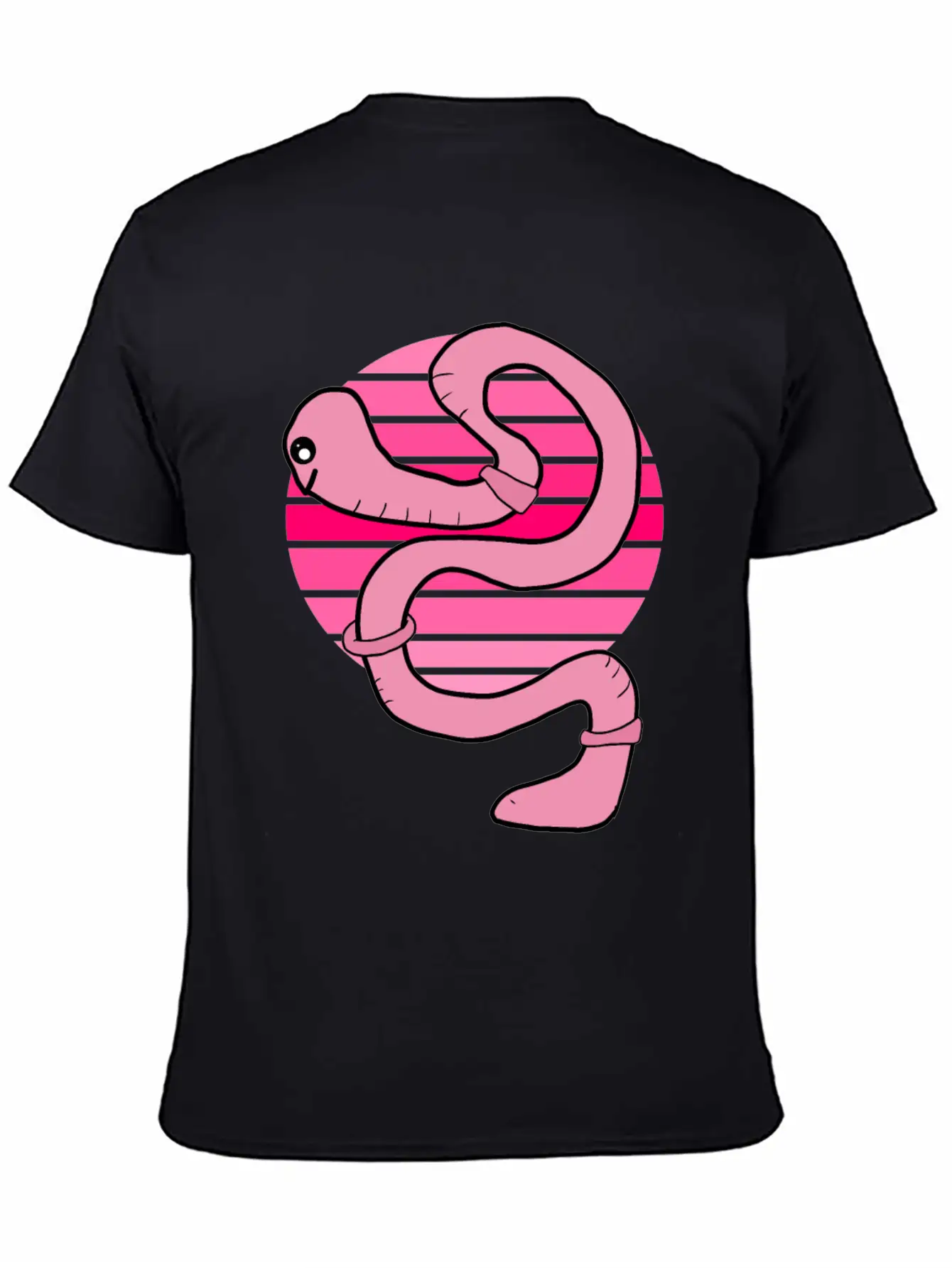 Sunset Worm Comfortable Minimalist Graphic Tee – Summer Style Essential