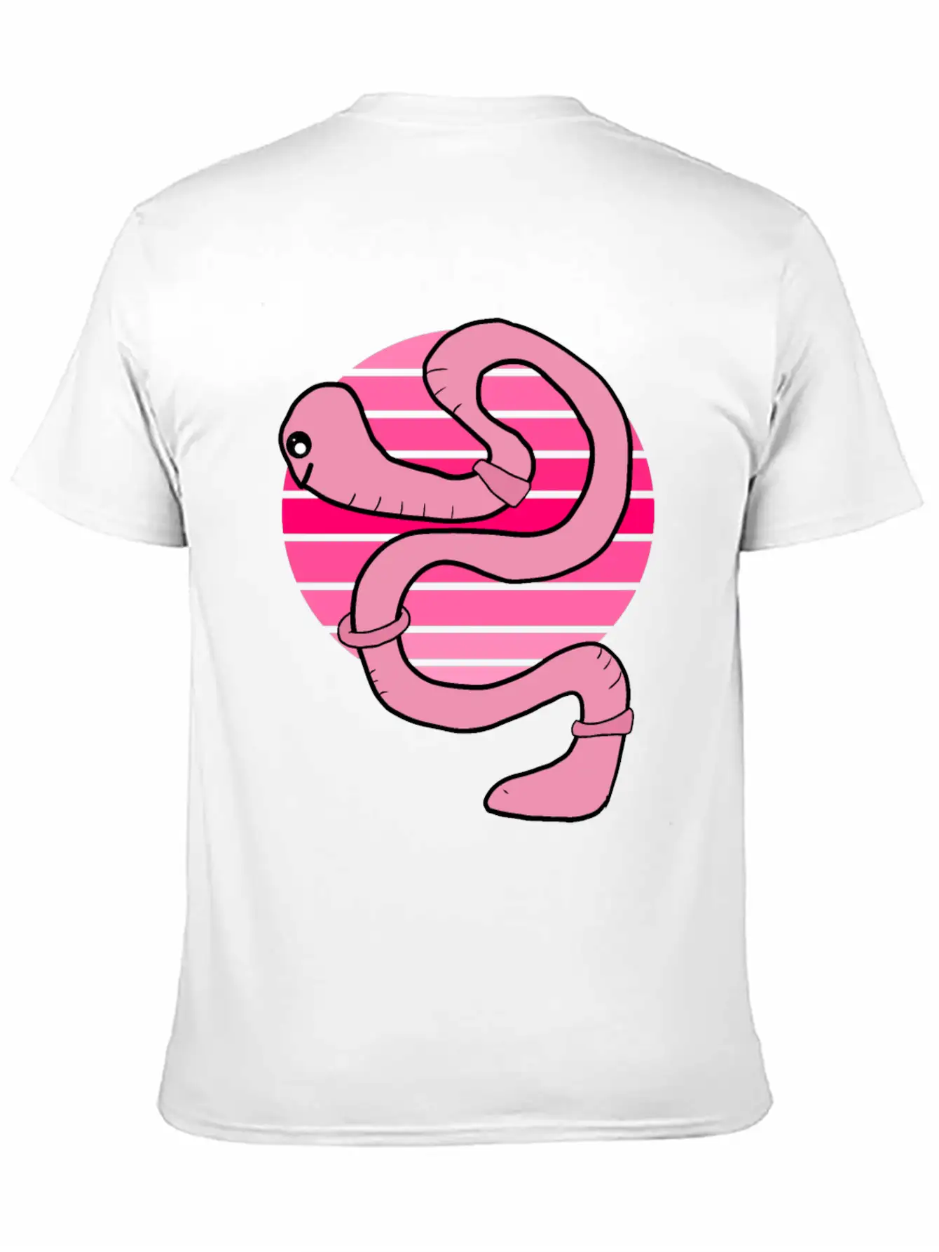 Sunset Worm Comfortable Minimalist Graphic Tee – Summer Style Essential