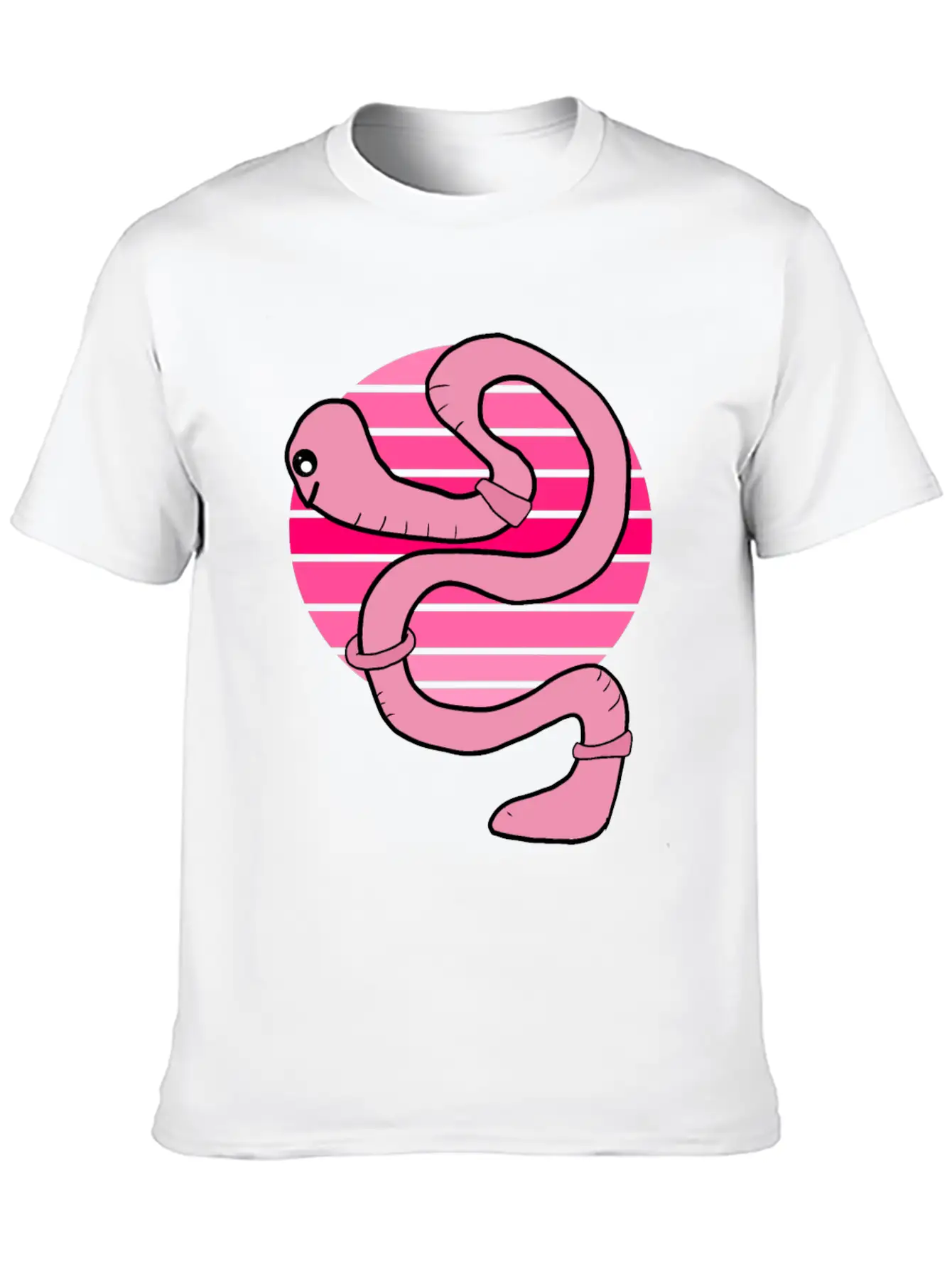 Sunset Worm Comfortable Minimalist Graphic Tee – Summer Style Essential