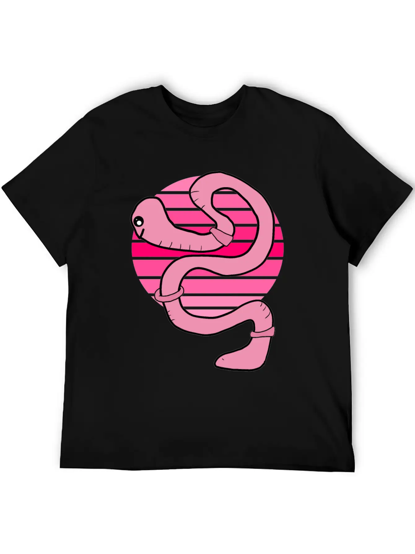 Sunset Worm Comfortable Minimalist Graphic Tee – Summer Style Essential