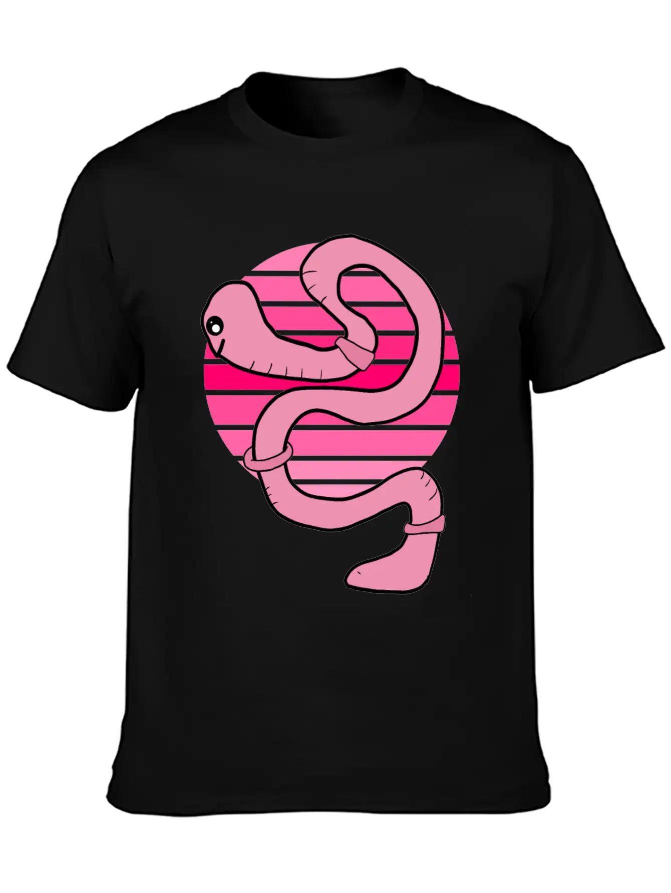 Sunset Worm Comfortable Minimalist Graphic Tee – Summer Style Essential
