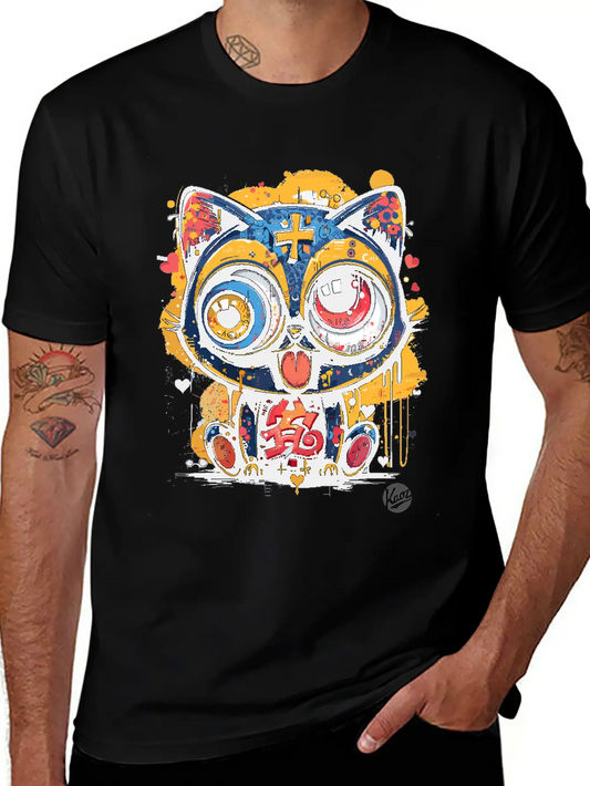 Super Crazy Cool Graffiti Cat Timeless Short Sleeve Tee – Comfy And Minimalist Design