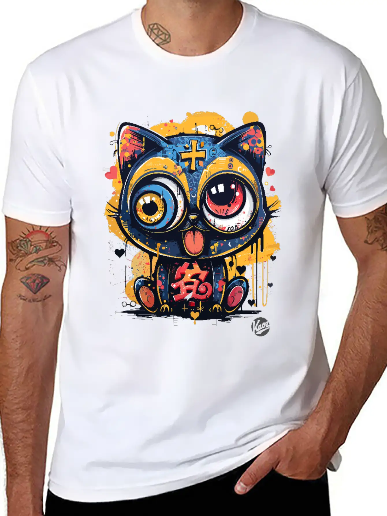 Super Crazy Cool Graffiti Cat Timeless Short Sleeve Tee – Comfy And Minimalist Design