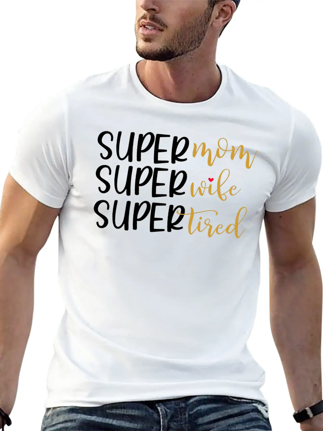 Super Mom Super Wife Super Tired Comfortable Minimalist Graphic Tee – Summer Style Essential