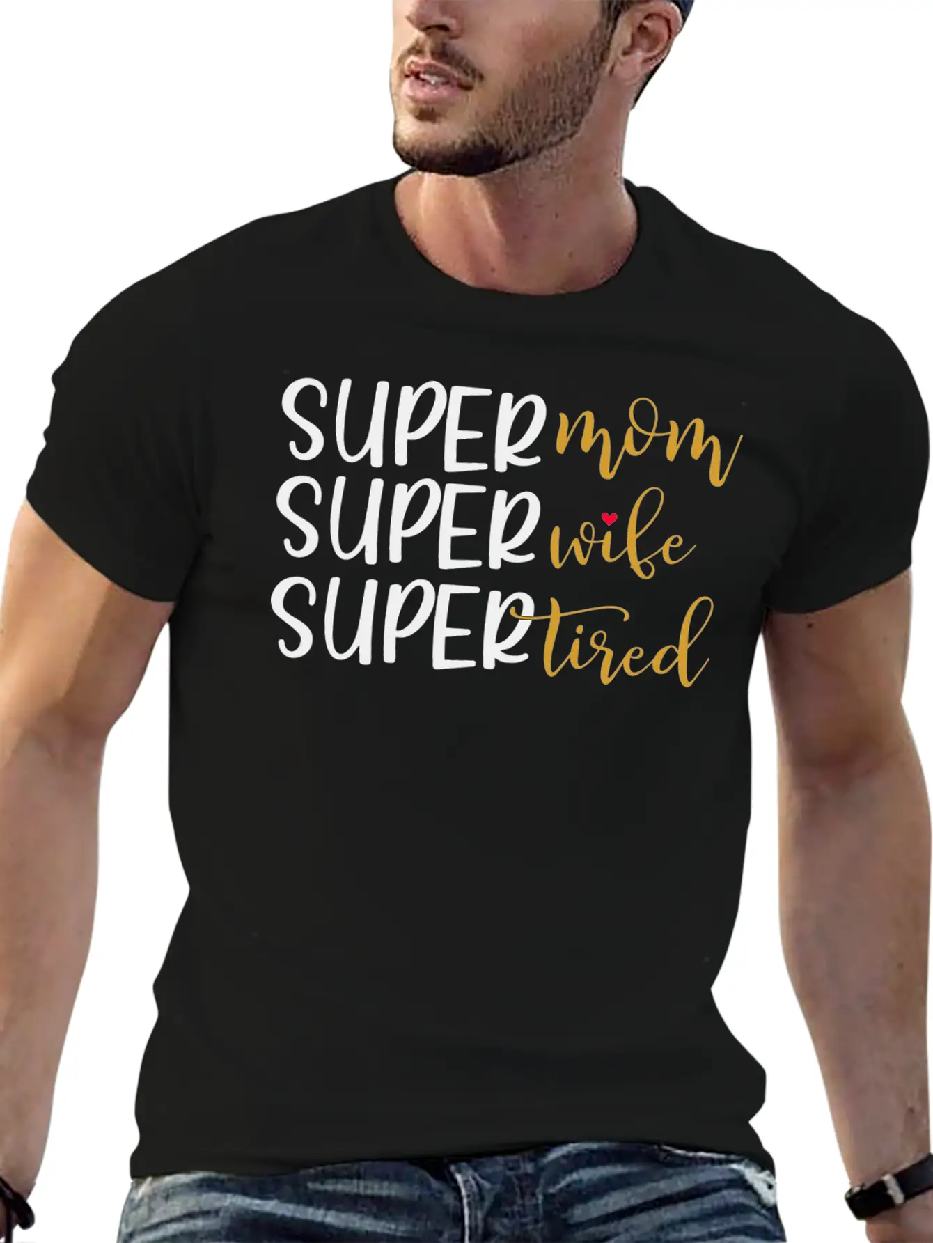 Super Mom Super Wife Super Tired Comfortable Minimalist Graphic Tee – Summer Style Essential