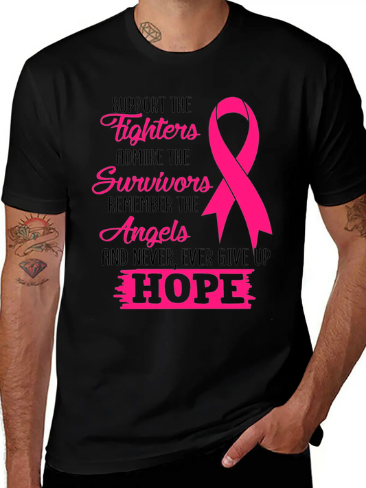 Support The Fighters Breast Cancer Awareness Essential Unisex Summer Tee – Soft Cotton Casual Fit