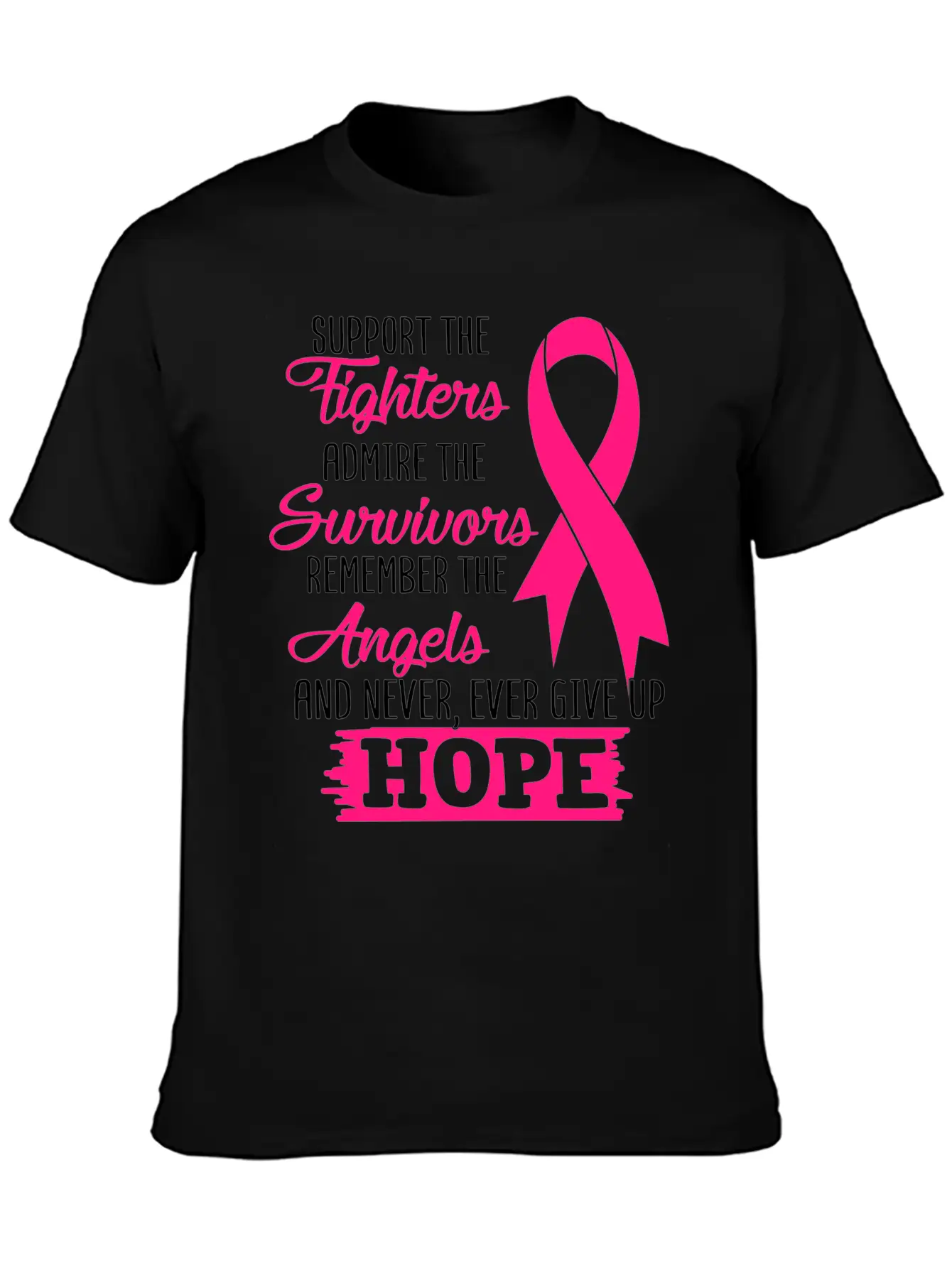 Support The Fighters Breast Cancer Awareness Essential Unisex Summer Tee – Soft Cotton Casual Fit