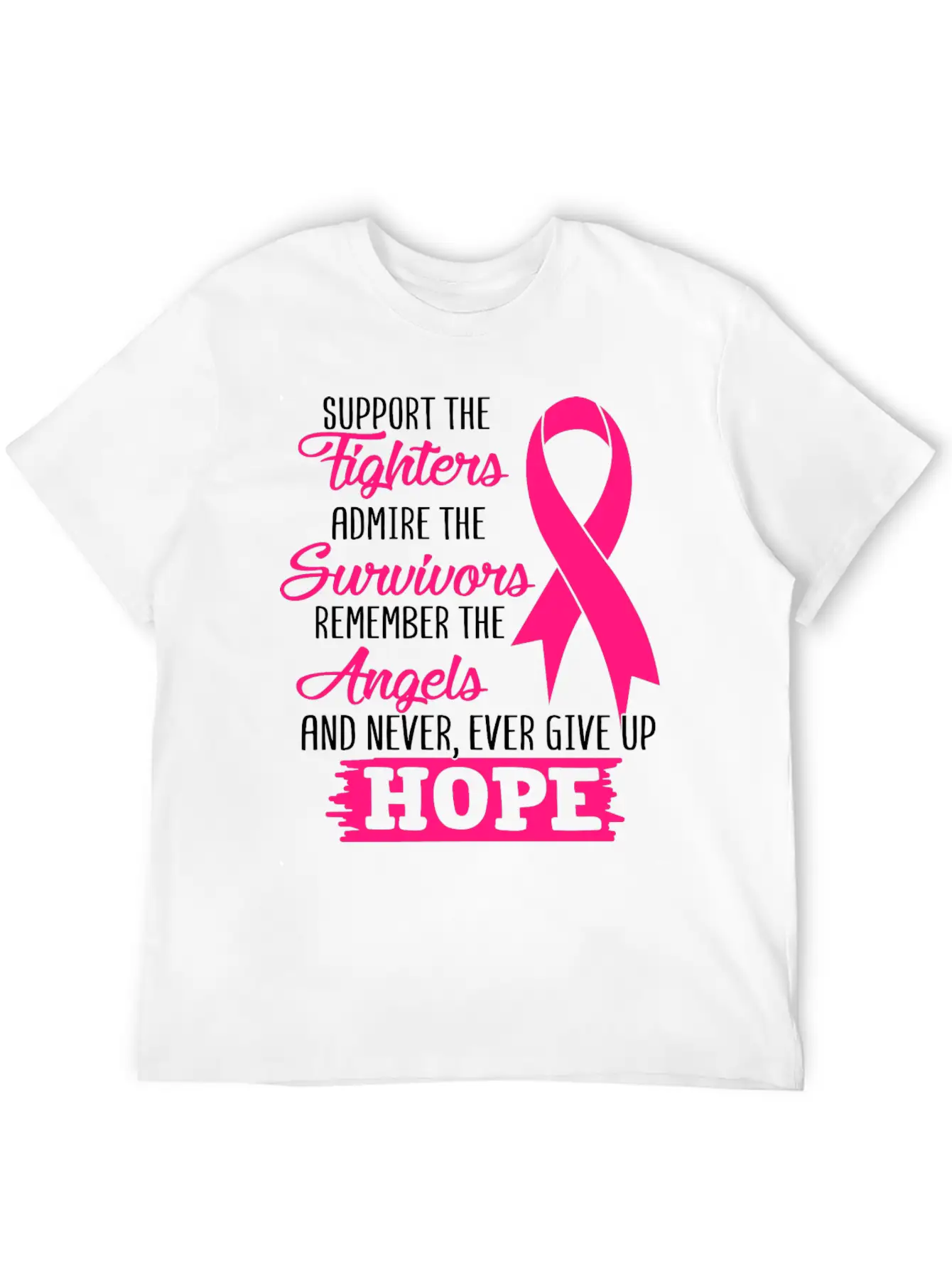 Support The Fighters Breast Cancer Awareness Essential Unisex Summer Tee – Soft Cotton Casual Fit