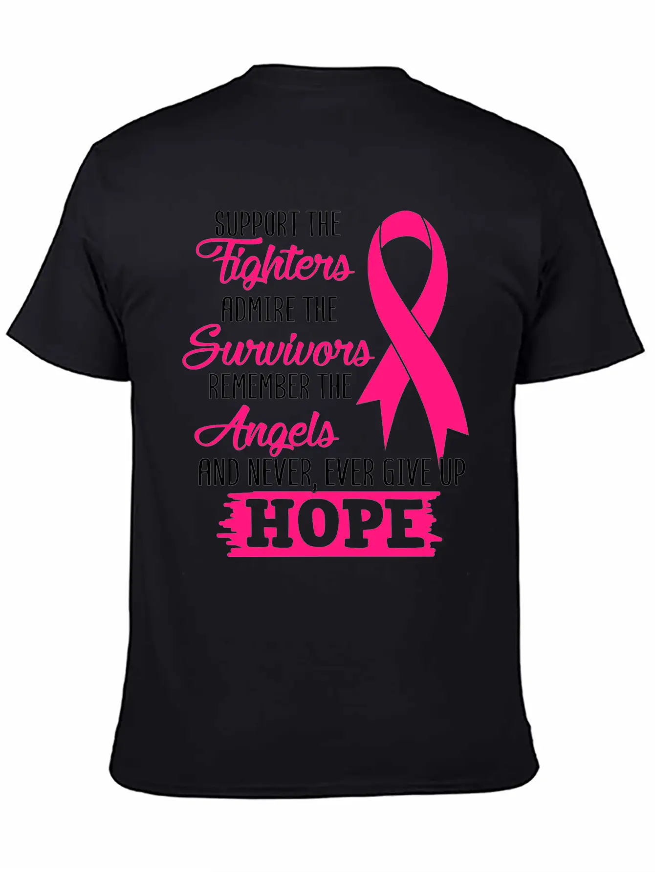 Support The Fighters Breast Cancer Awareness Essential Unisex Summer Tee – Soft Cotton Casual Fit