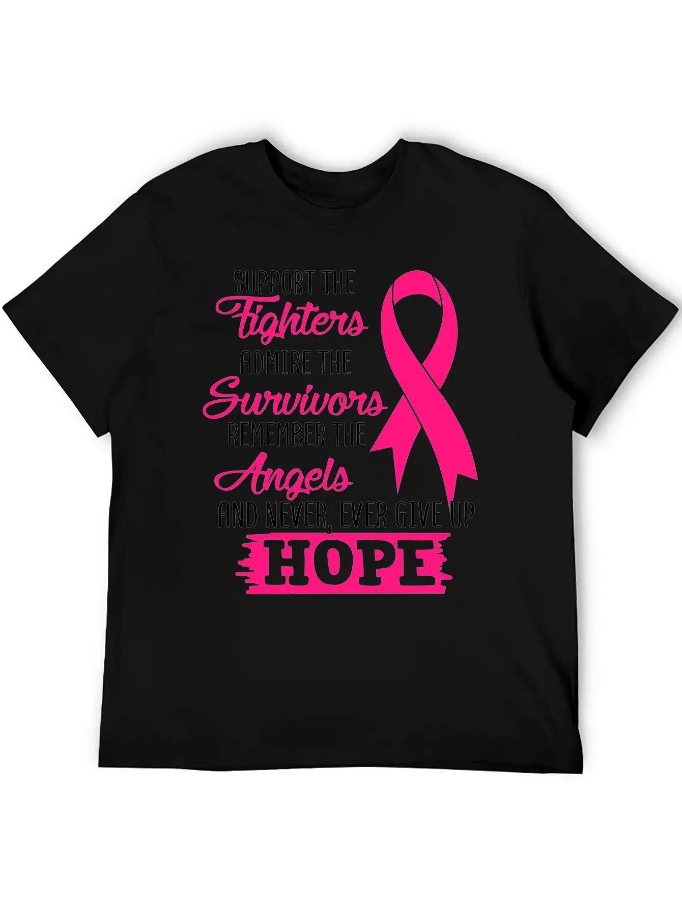 Support The Fighters Breast Cancer Awareness Essential Unisex Summer Tee – Soft Cotton Casual Fit