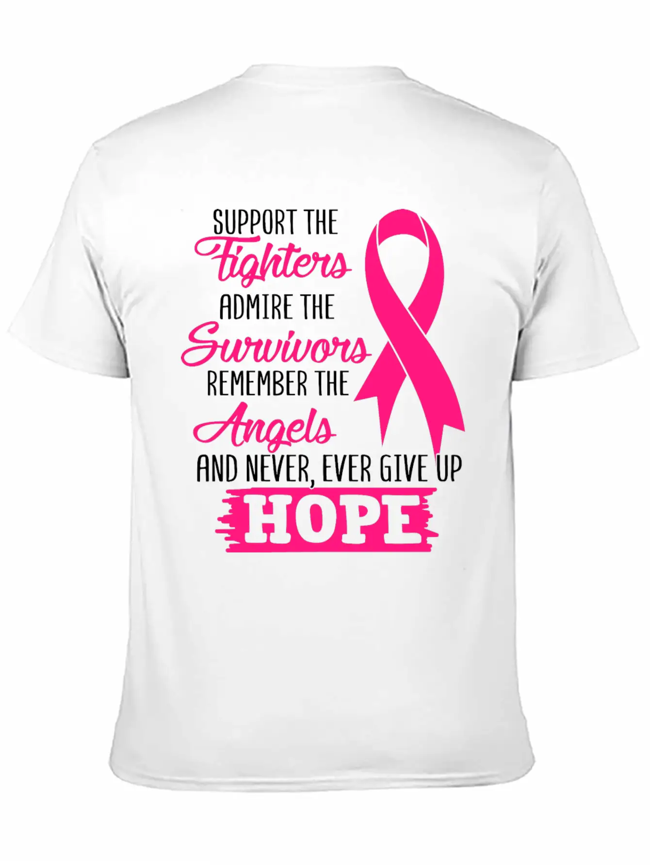 Support The Fighters Breast Cancer Awareness Essential Unisex Summer Tee – Soft Cotton Casual Fit