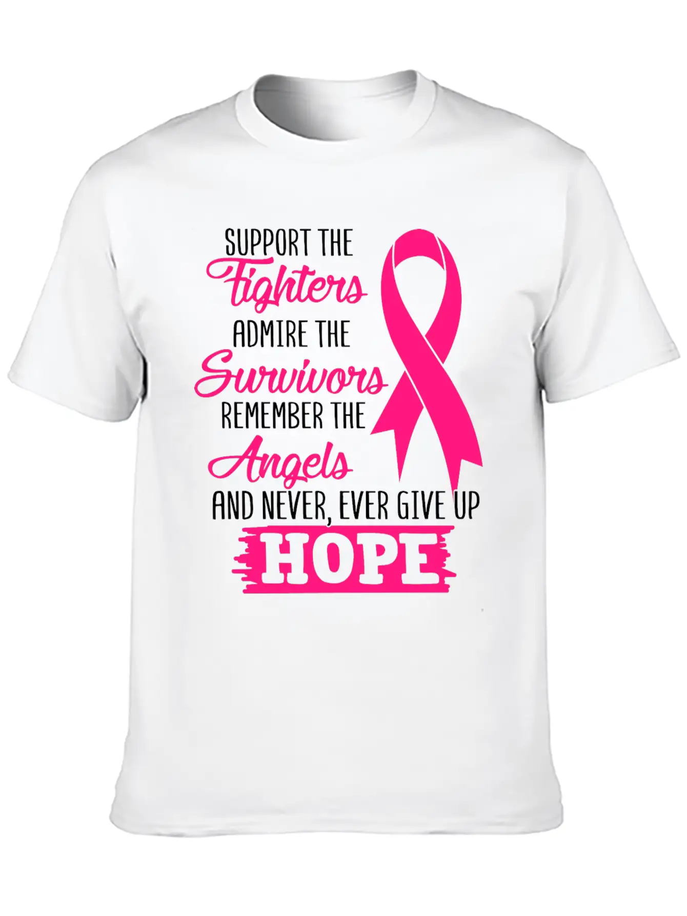 Support The Fighters Breast Cancer Awareness Essential Unisex Summer Tee – Soft Cotton Casual Fit