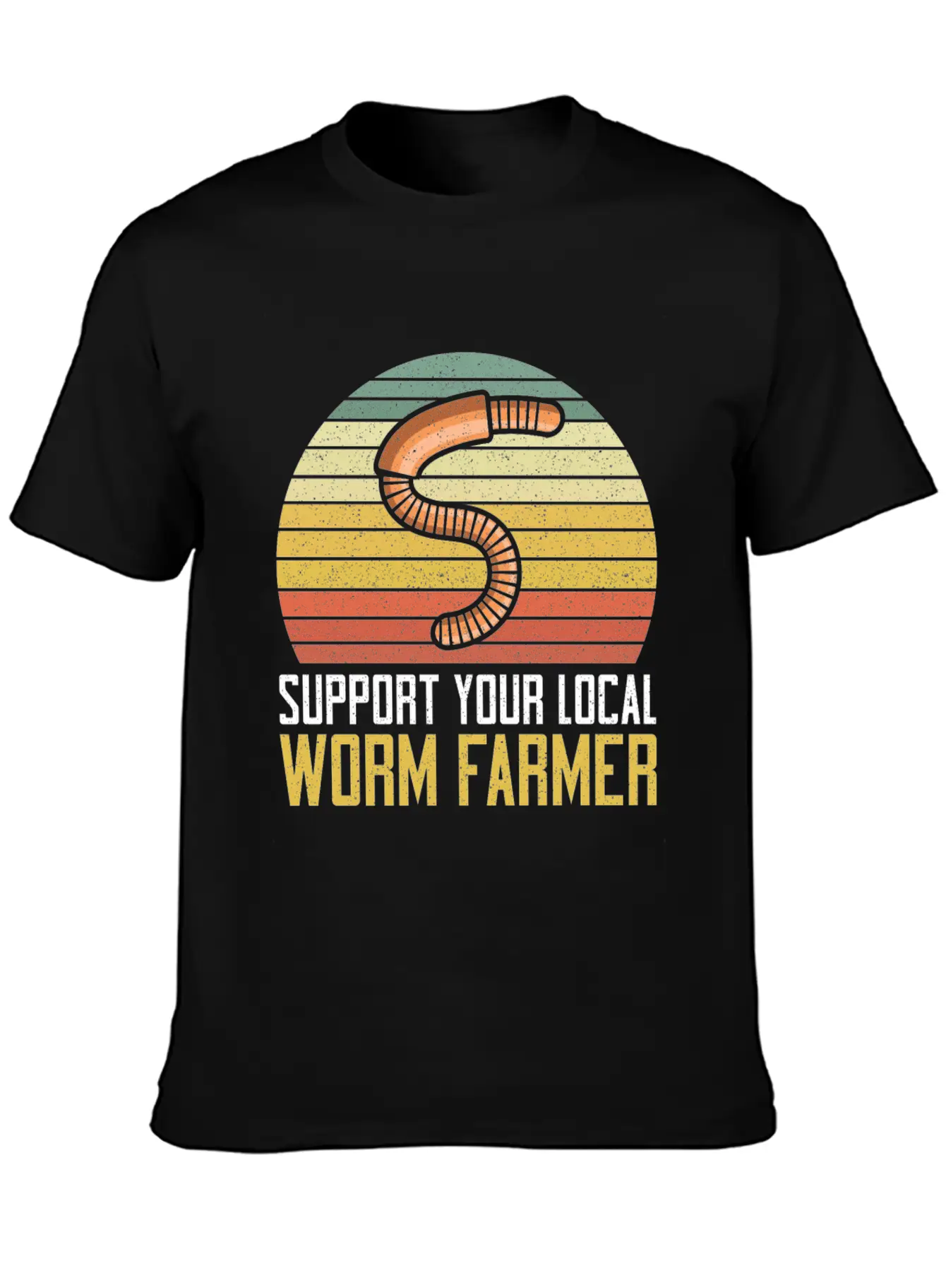 Support Your Local Worm Farmer Compost Unisex Short Sleeve Soft Cotton T-Shirt – Casual Everyday Wear