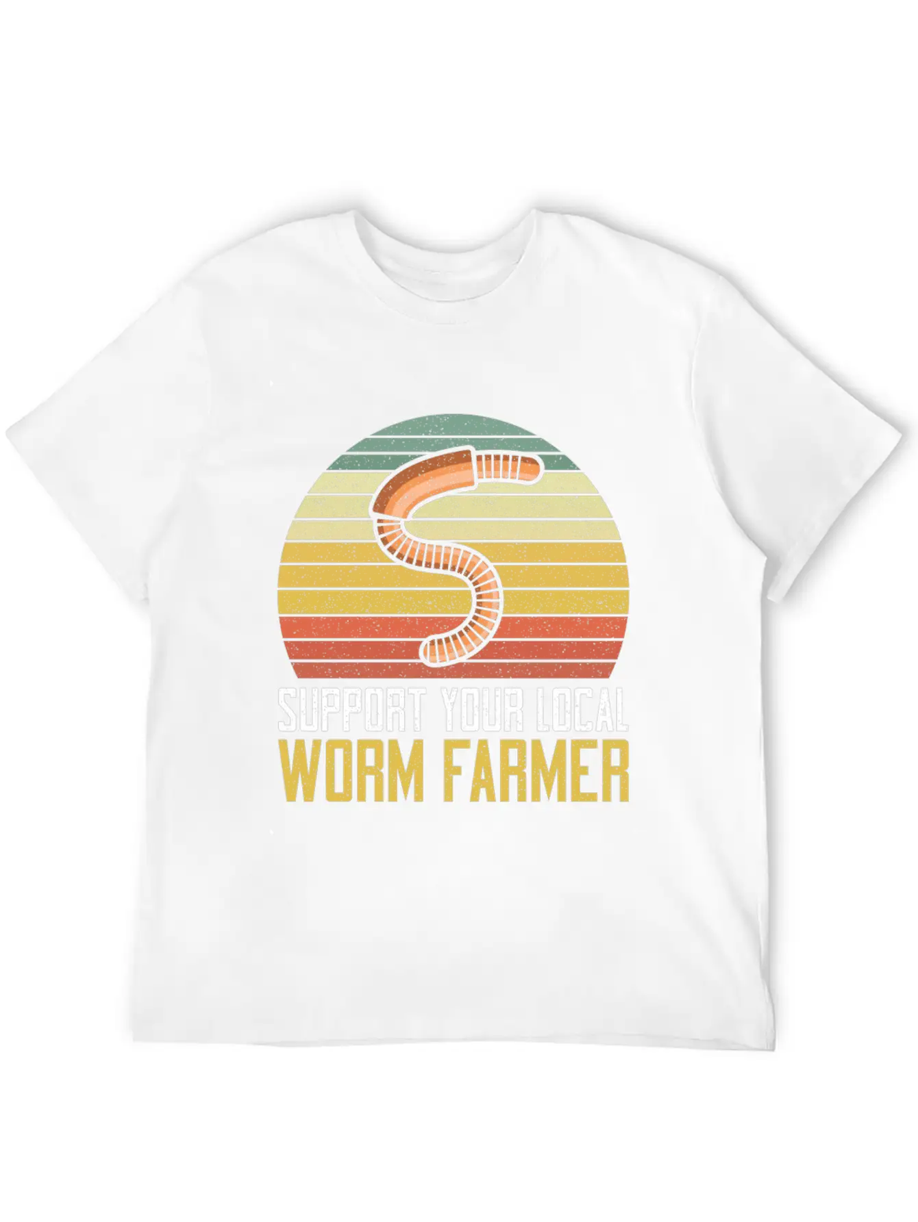 Support Your Local Worm Farmer Compost Unisex Short Sleeve Soft Cotton T-Shirt – Casual Everyday Wear