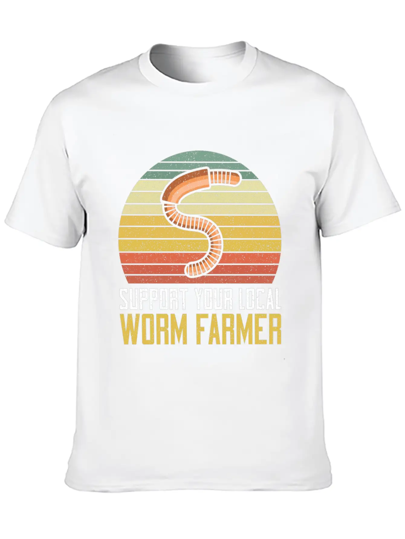 Support Your Local Worm Farmer Compost Unisex Short Sleeve Soft Cotton T-Shirt – Casual Everyday Wear