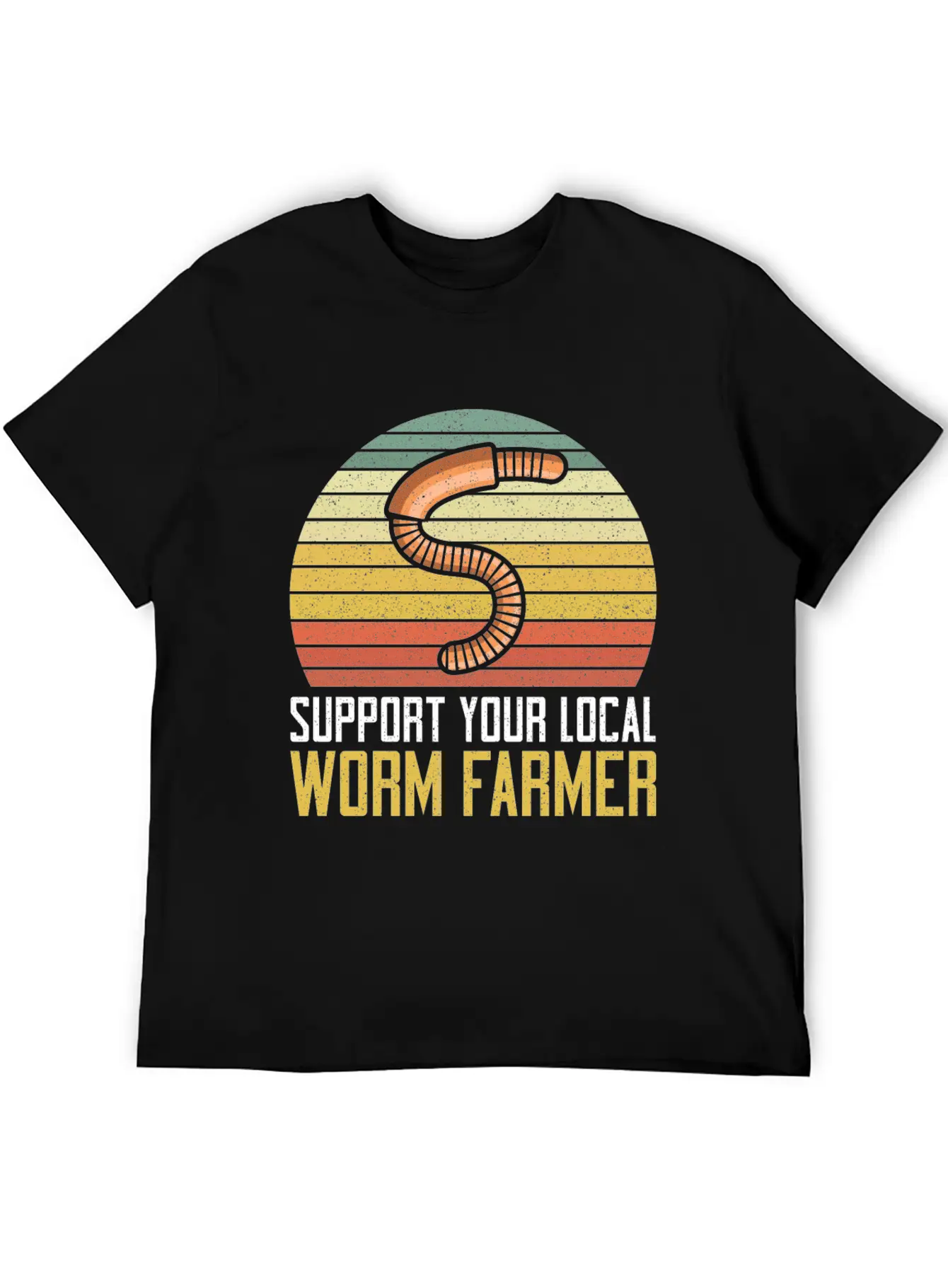 Support Your Local Worm Farmer Compost Unisex Short Sleeve Soft Cotton T-Shirt – Casual Everyday Wear